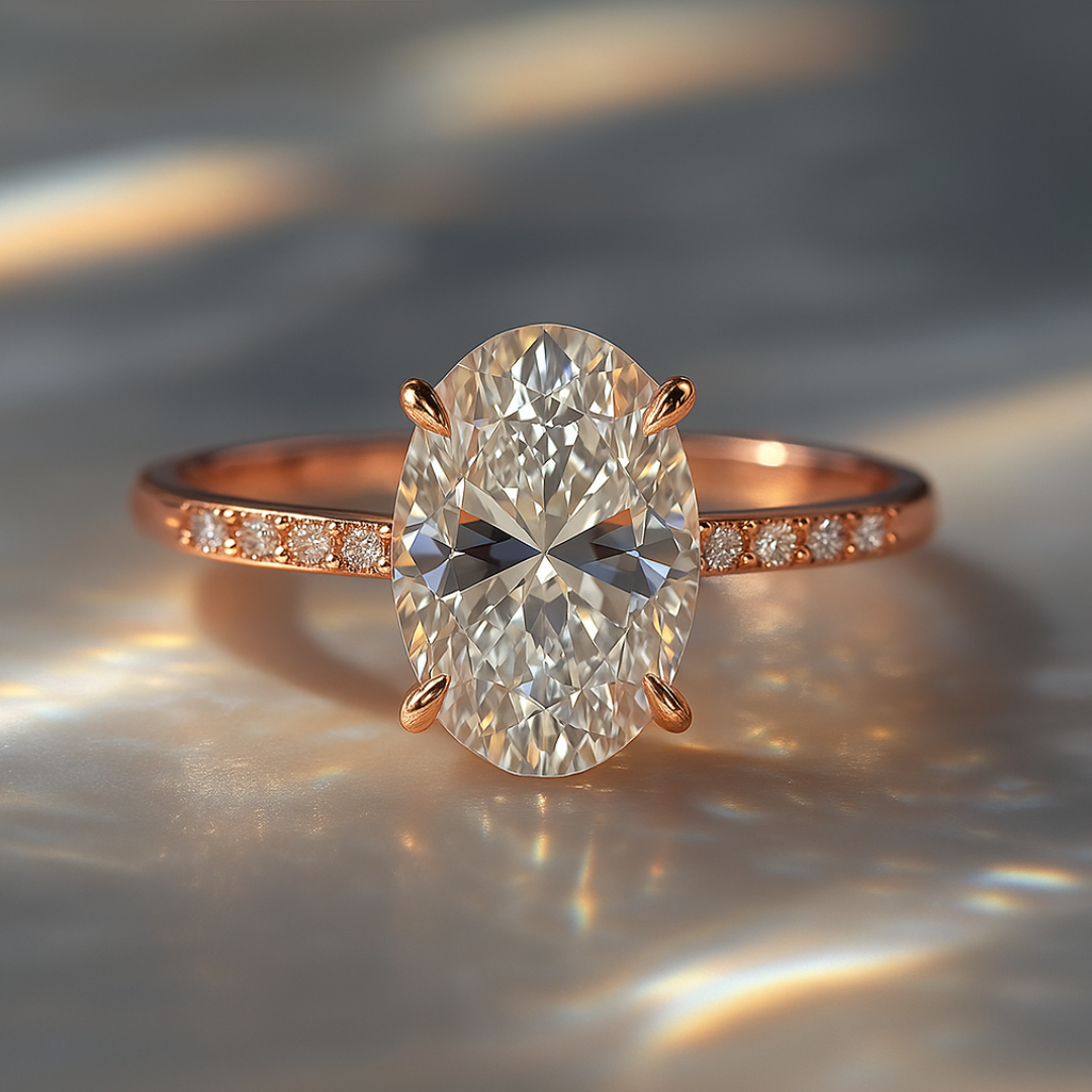 4.5CT Oval Cut Moissanite Engagement Ring for