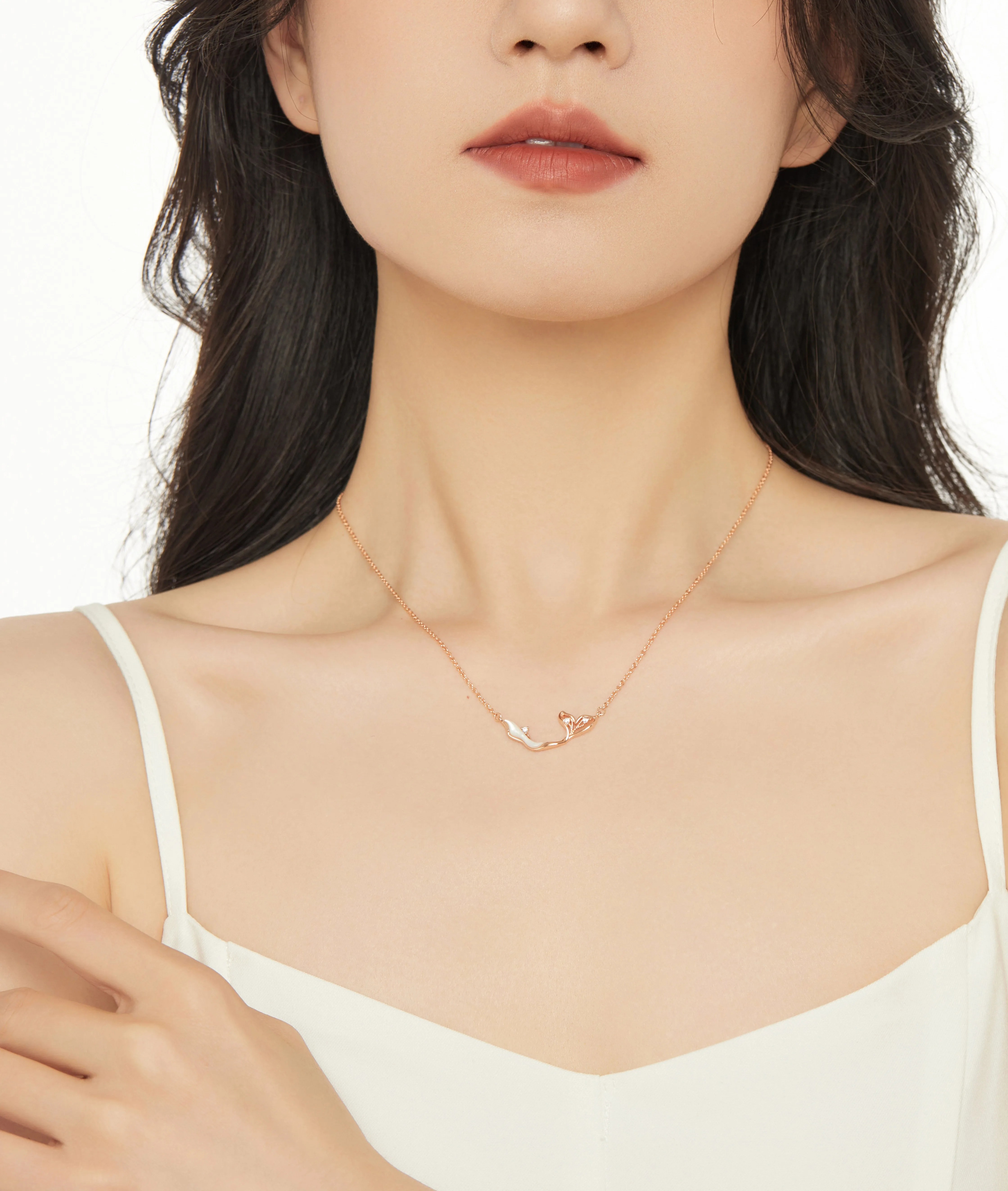 S925 Sterling Silver "Rest of My Life" Mermaid Tail Necklace | Romantic CZ Accent Collar Necklace Gift for Her