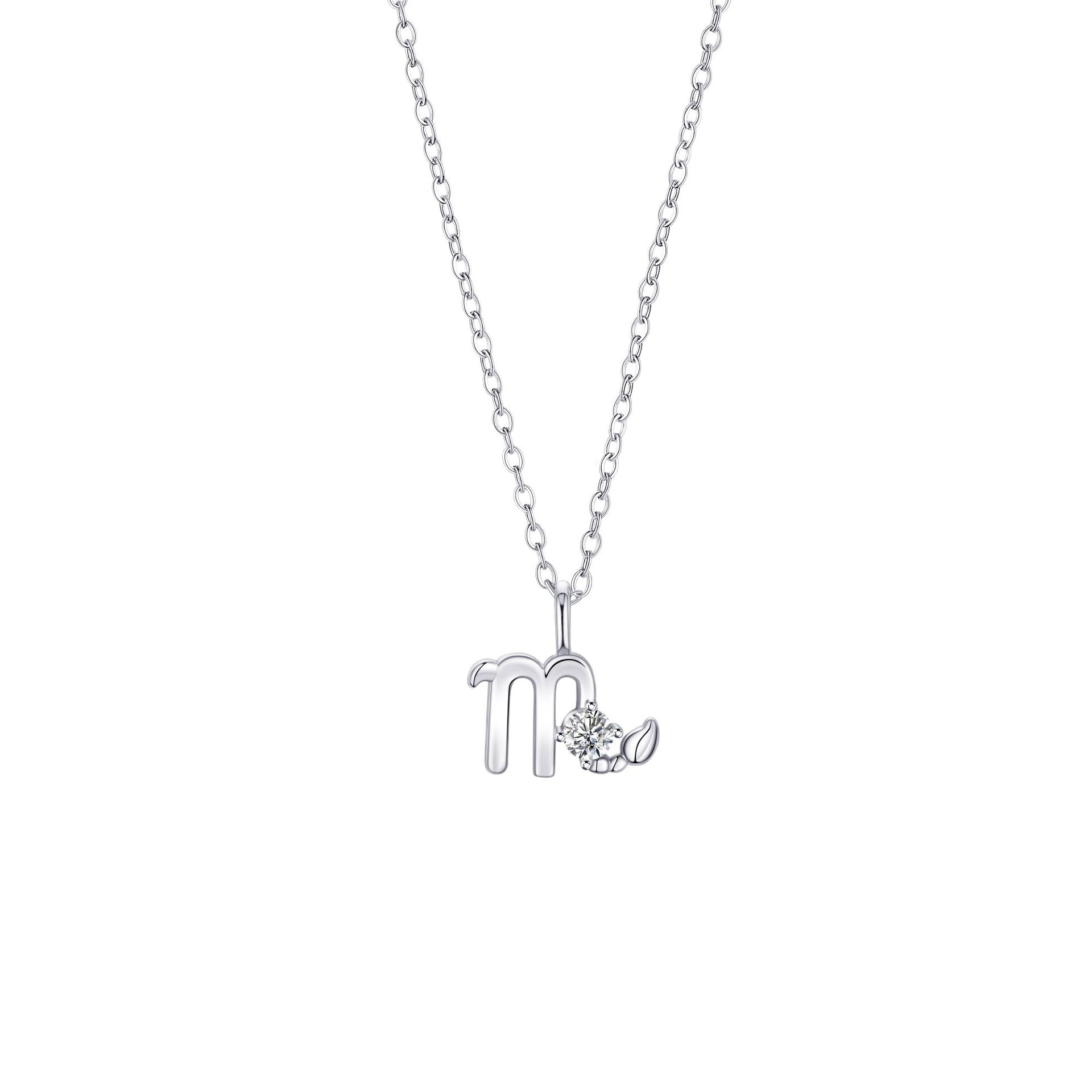 12 Constellation Pendant Necklace, Stainless Steel Zodiac Sign Clavicle Chain