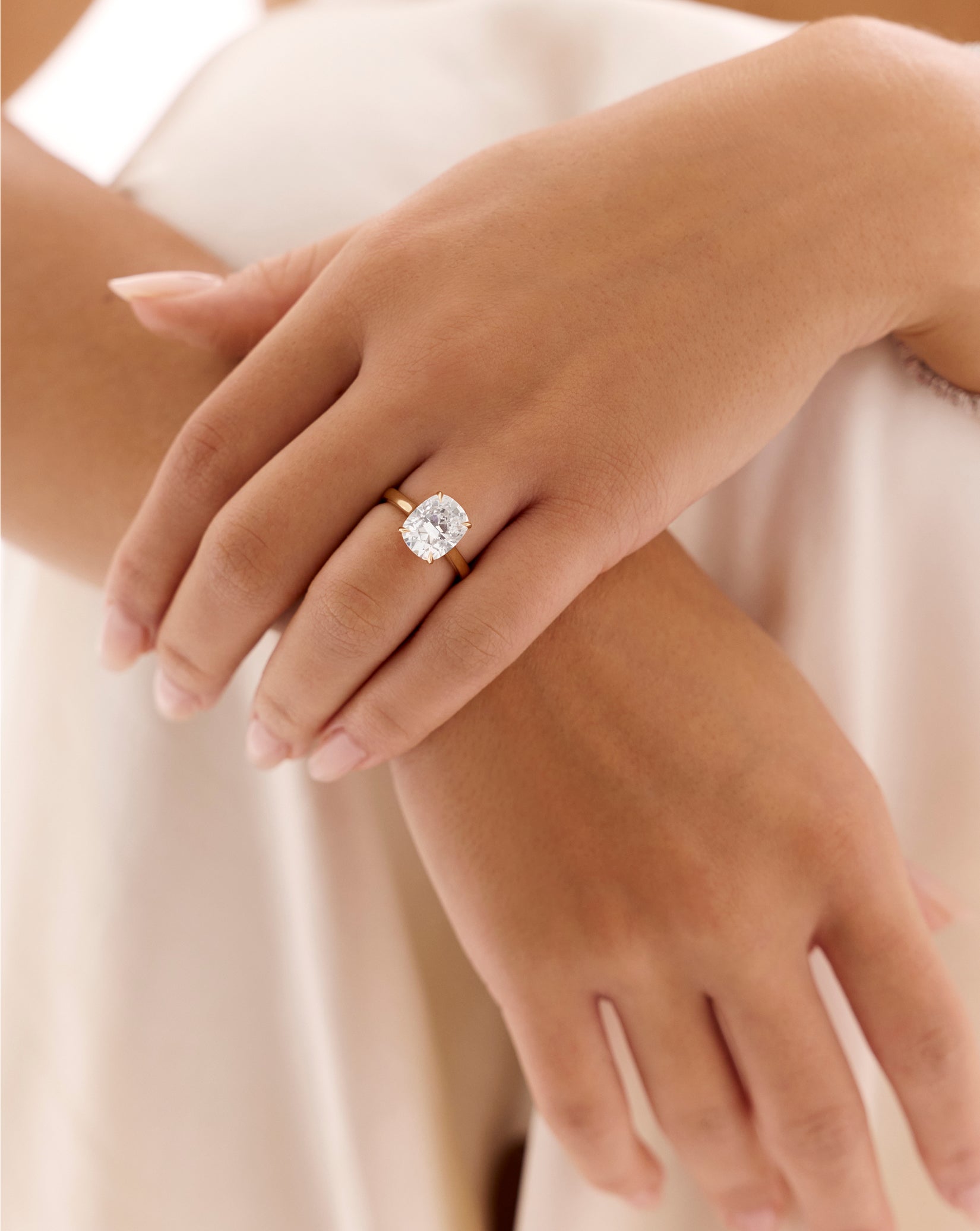 Oval 2 Carat Moissanite Engagement Ring, S925 Sterling Silver Solitaire Promise Ring