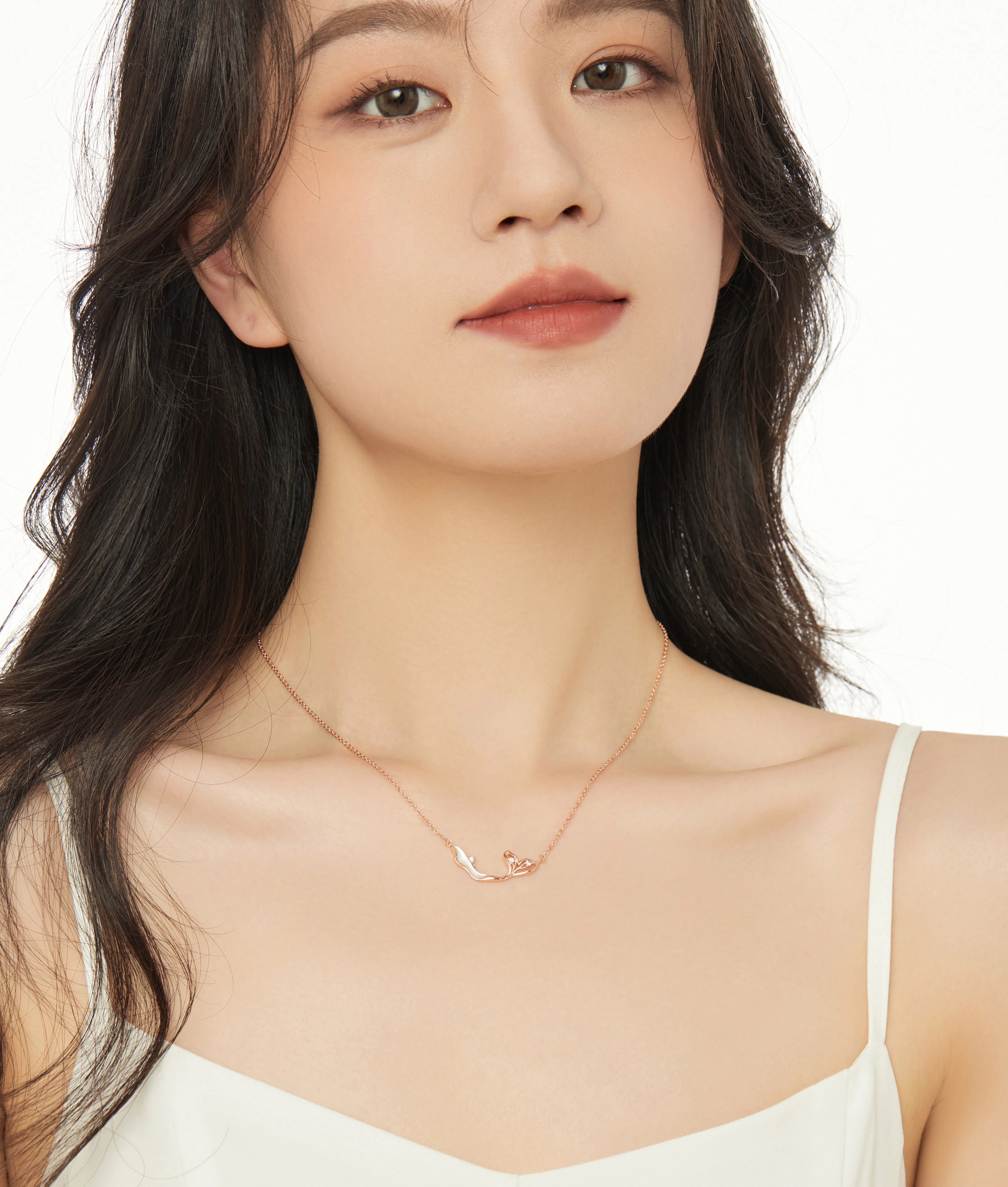 S925 Sterling Silver "Rest of My Life" Mermaid Tail Necklace | Romantic CZ Accent Collar Necklace Gift for Her