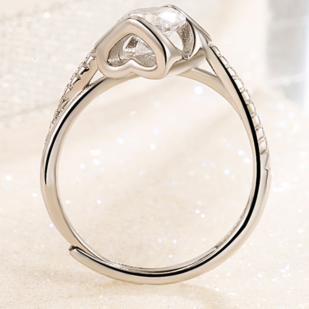 S925 Sterling Silver Angel's Kiss Twist Band Moissanite Ring, Colored Moissanite Engagement Ring