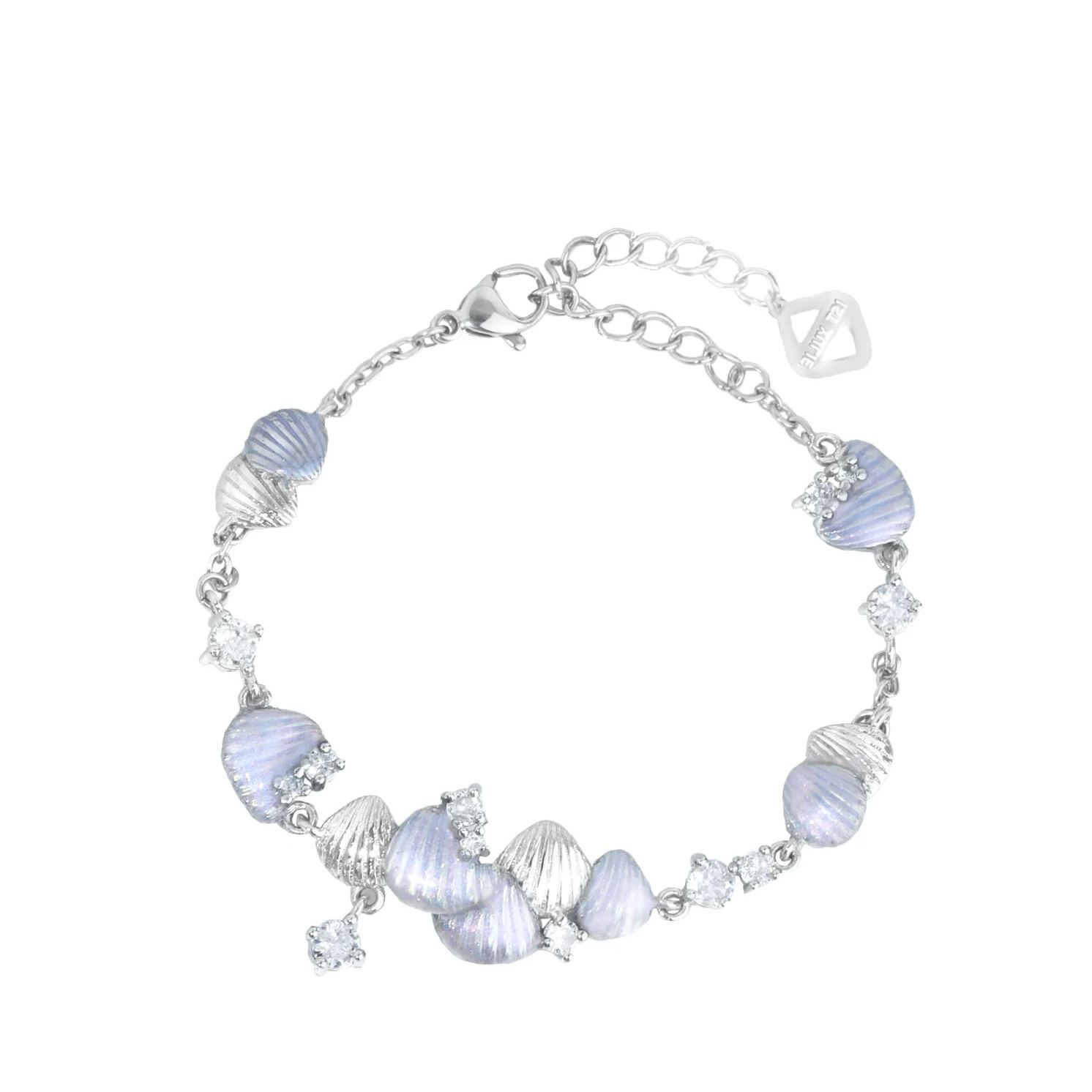 Mermaid Scale Dainty Bracelet, Delicate Silver Stackable Wrist Jewelry for Women