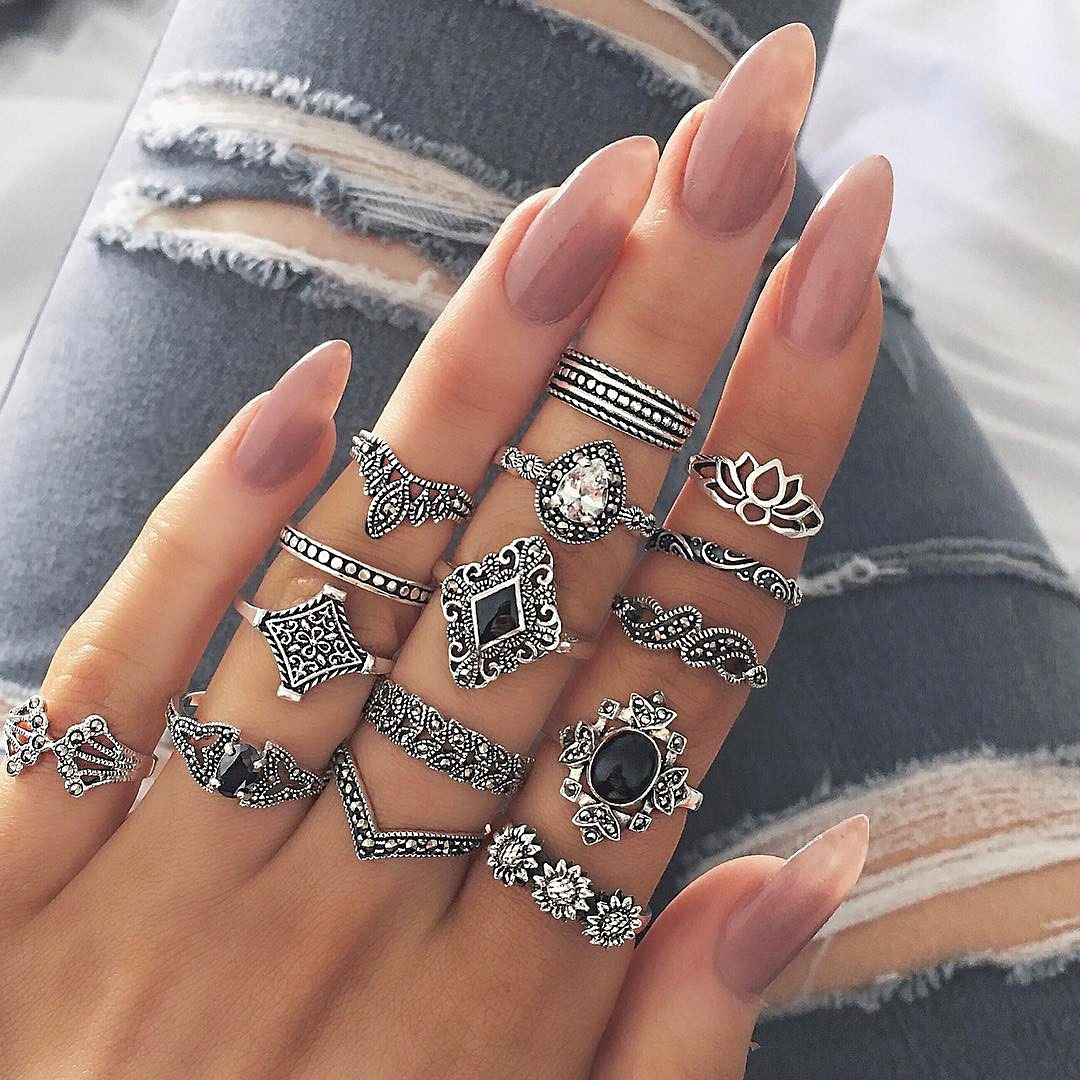 Mystic Retro Stacking Open Ring Set