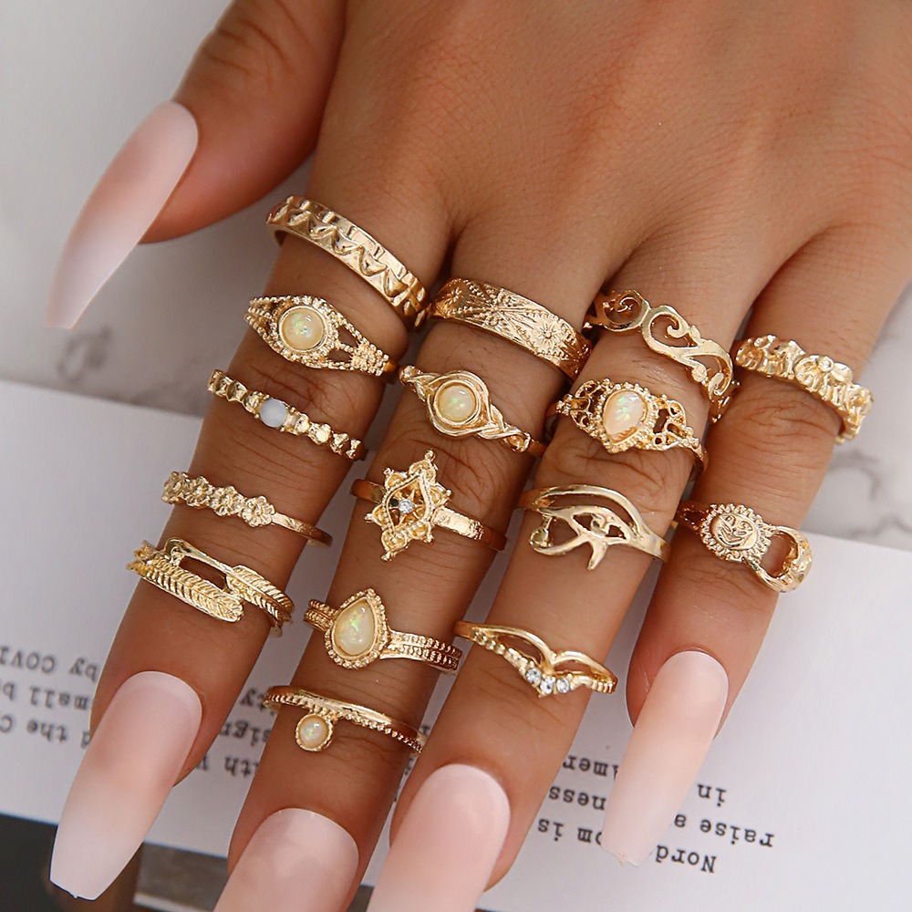 Mystic Retro Stacking Open Ring Set