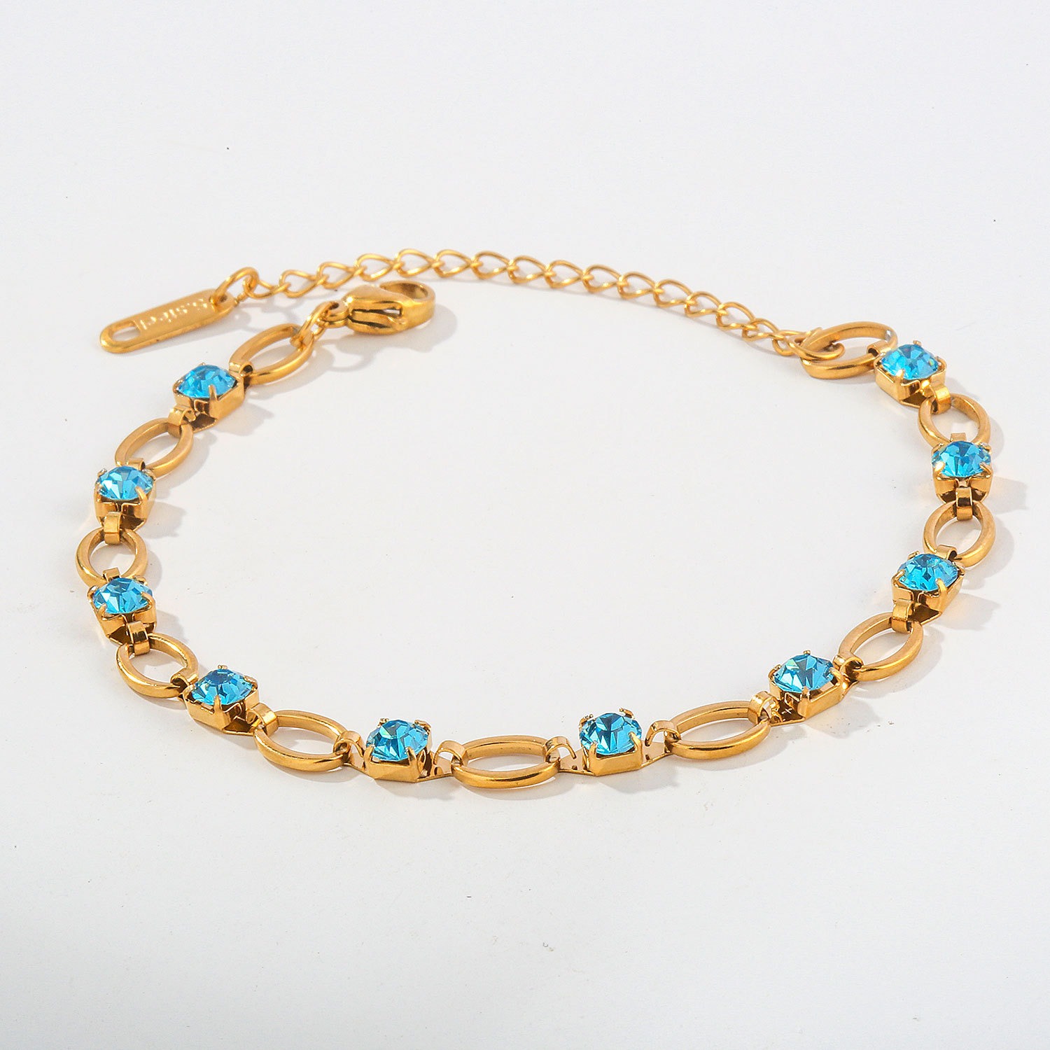 Radiant Rhythm 14K Gold Alternating Chain Gemstone Bracelet