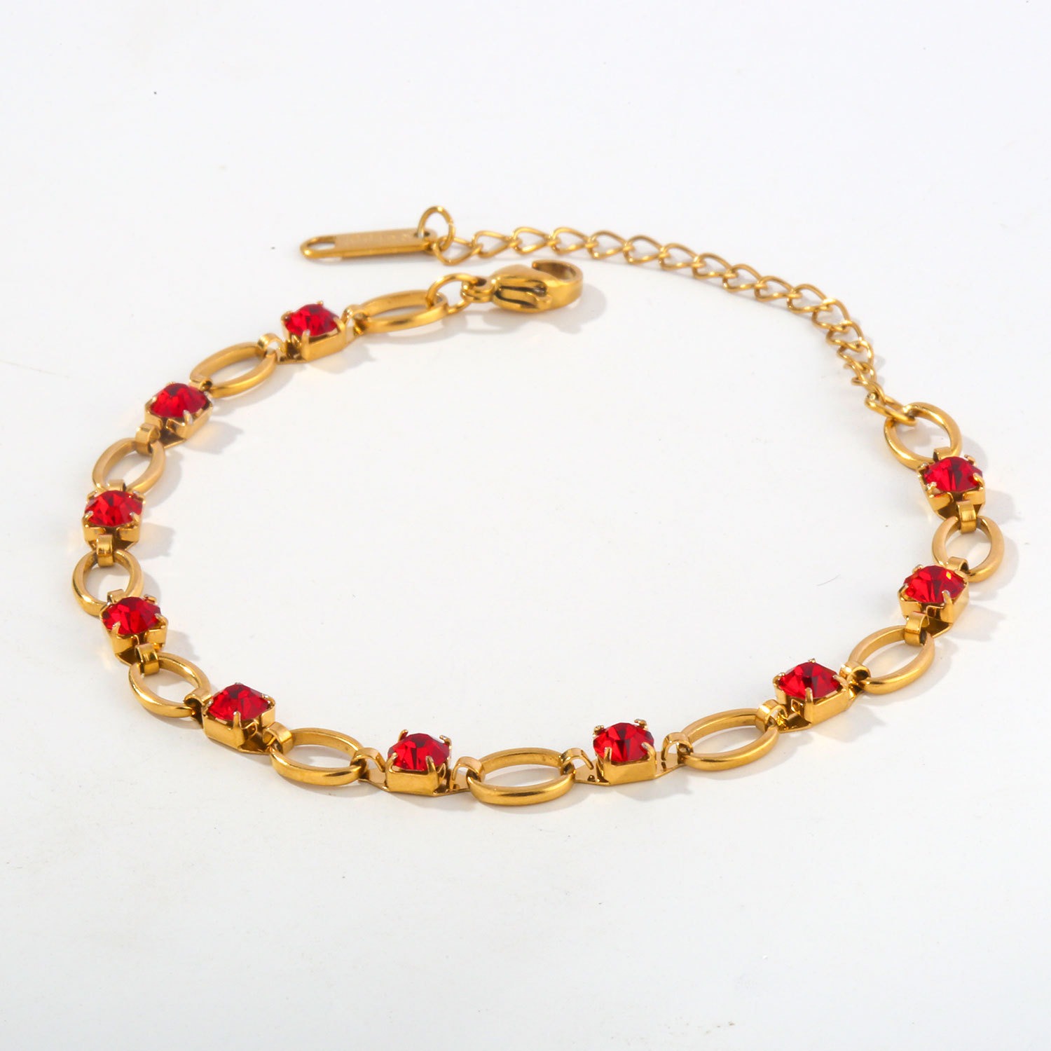 Radiant Rhythm 14K Gold Alternating Chain Gemstone Bracelet