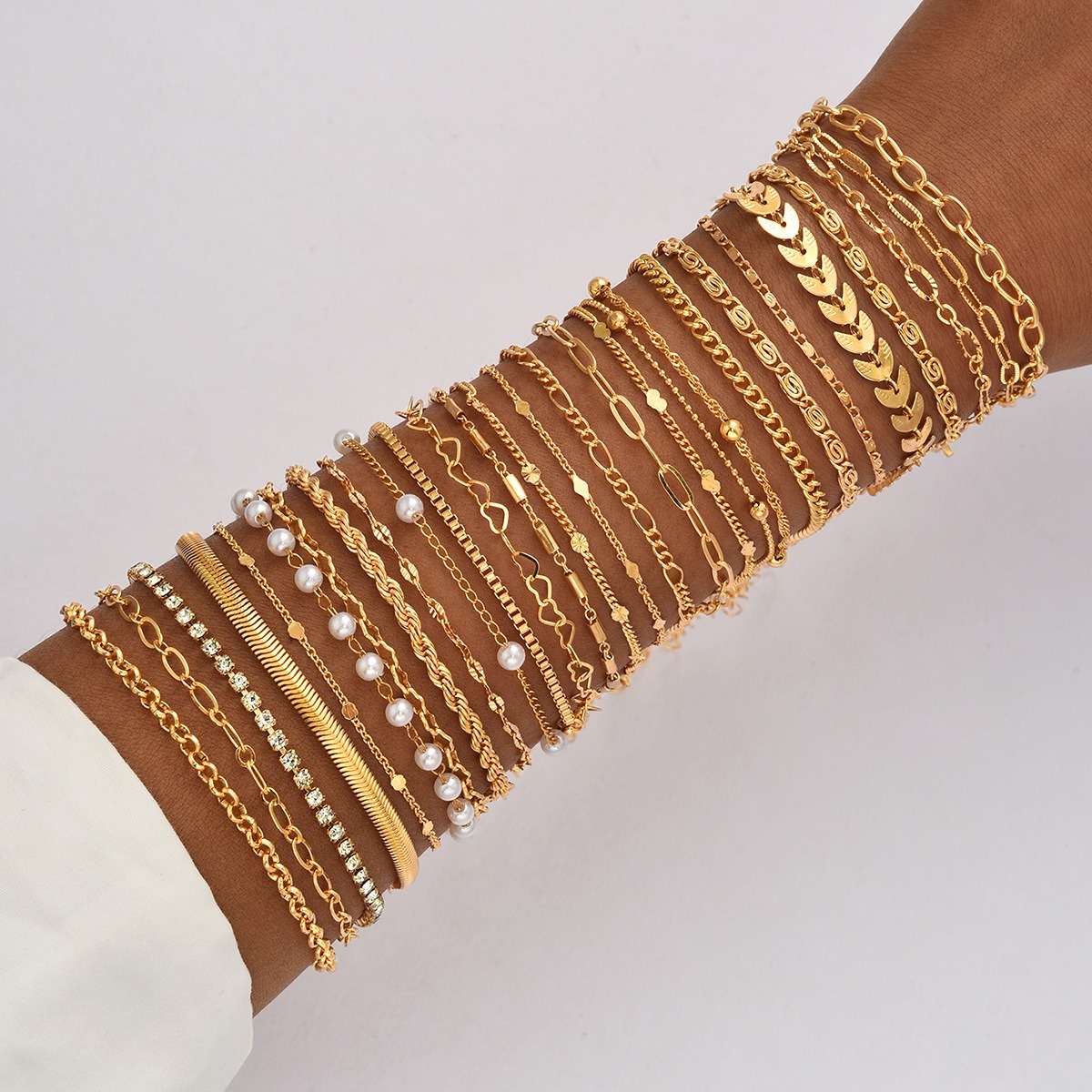 Golden Era 14K Gold Plated Multi-Layered Bracelet Stacking Set