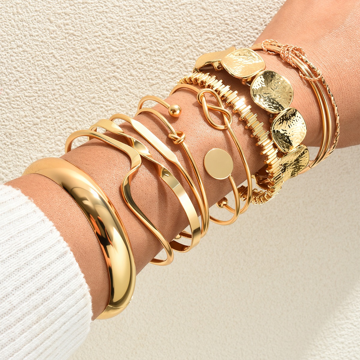 Golden Era 14K Gold Plated Multi-Layered Bracelet Stacking Set