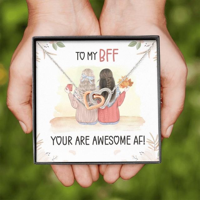 To my BFF interlocking hearts necklace