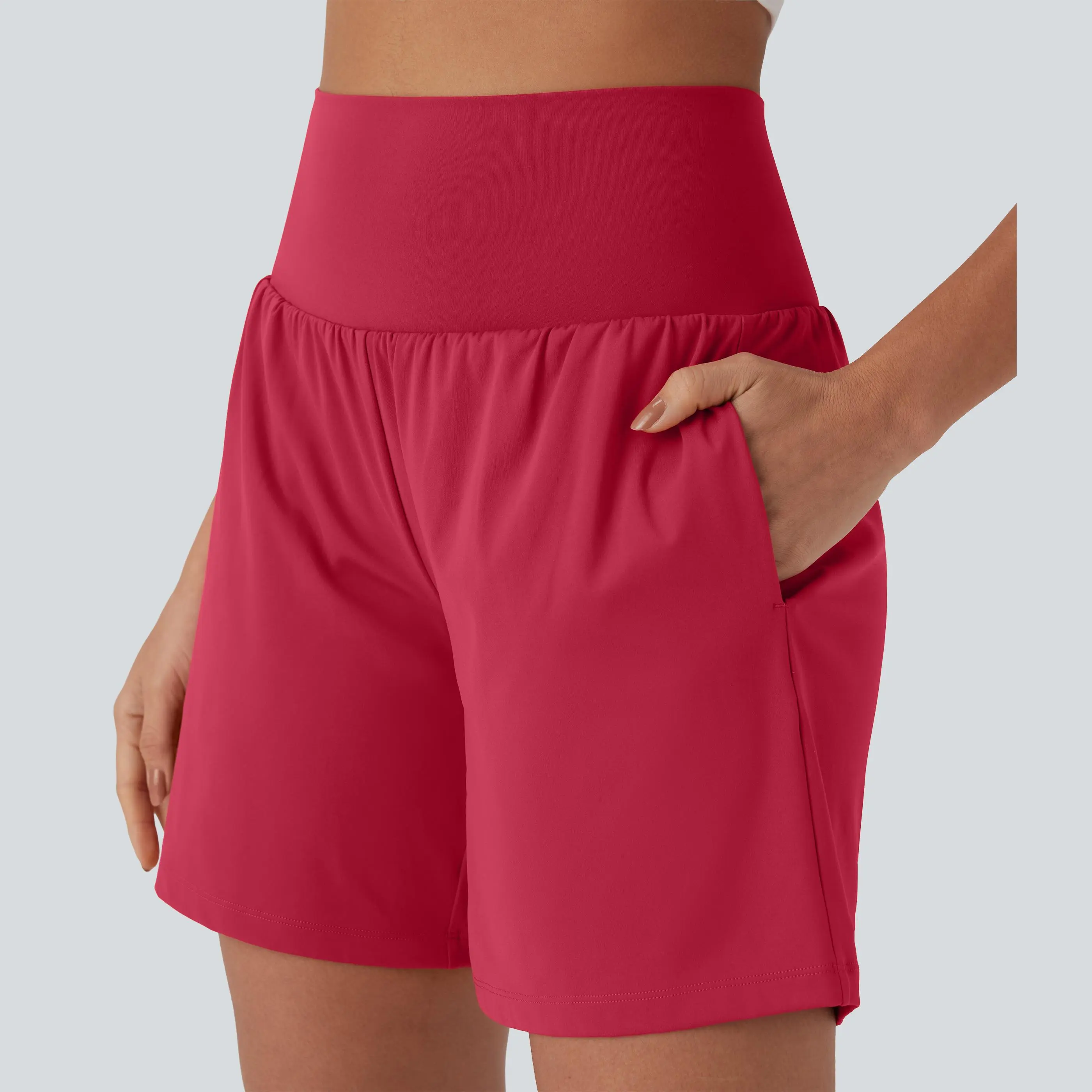 Halara 2-Piece Softlyzero Airy Super High Waisted 2-in-1 Cool Touch Yoga Shorts 7" with Pockets Set