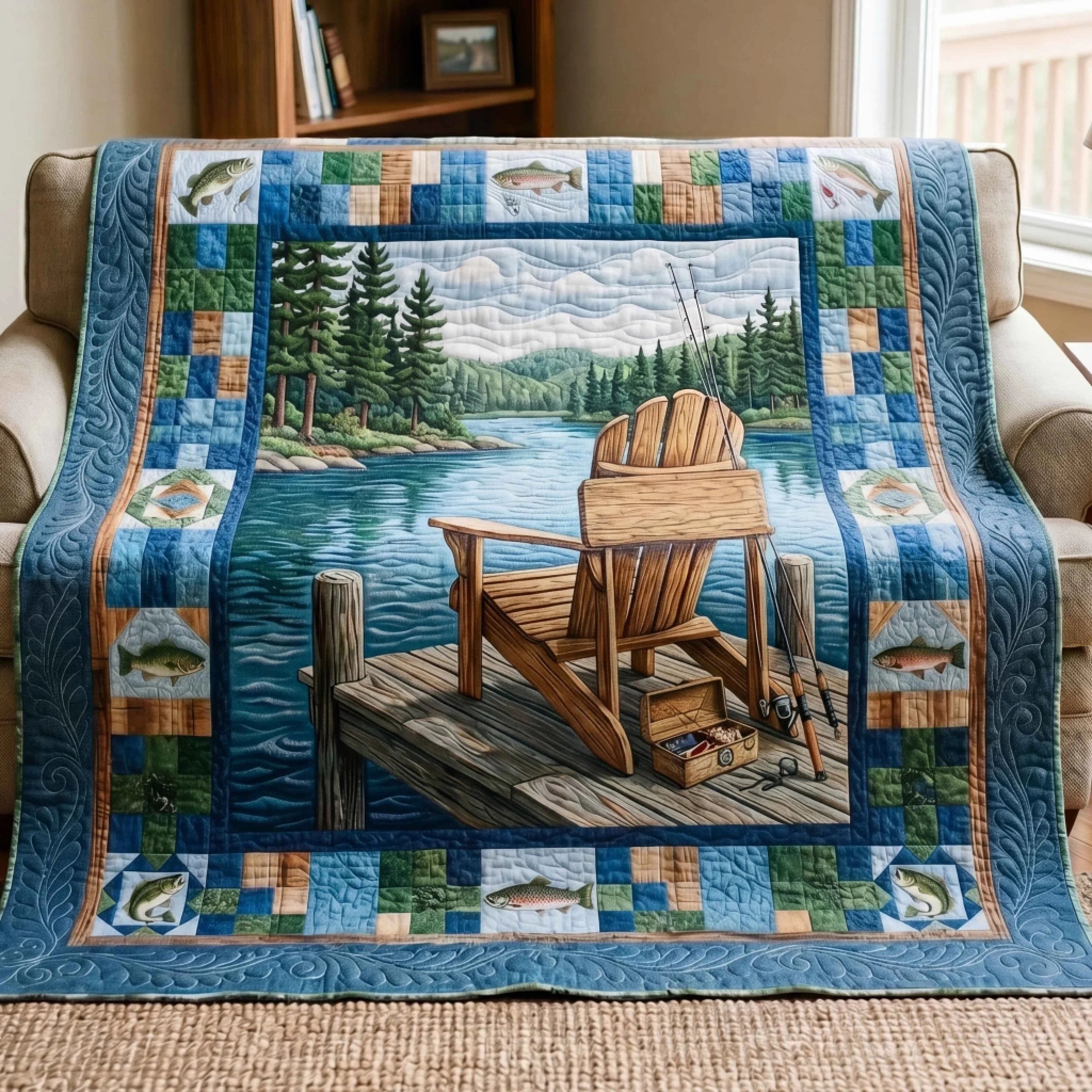 Lake Escape Personalized Quilted Blanket