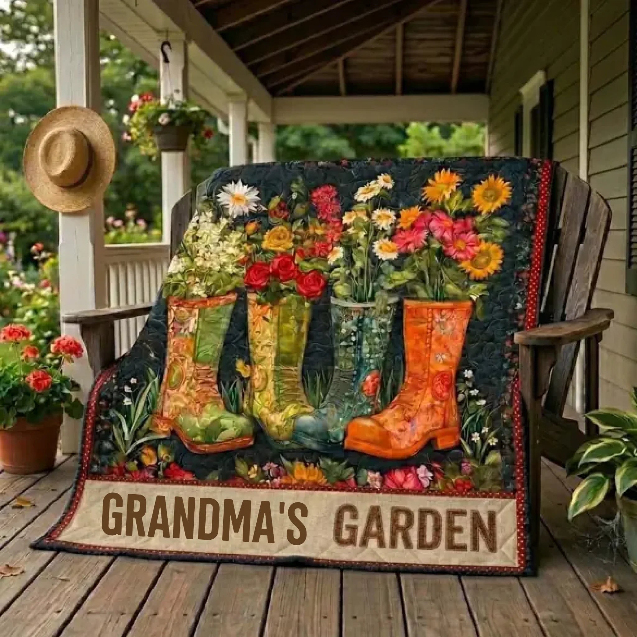 Garden Comfort Personalized Quilted Blanket