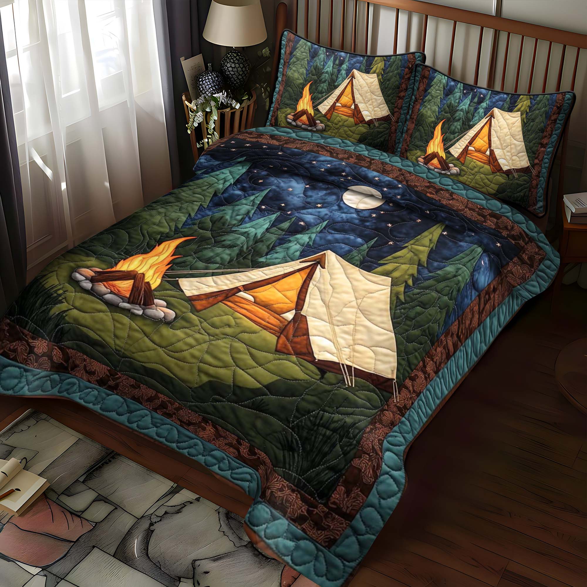 Adventure Camp 3-Piece Quilted Bedding Set NCU0NT668