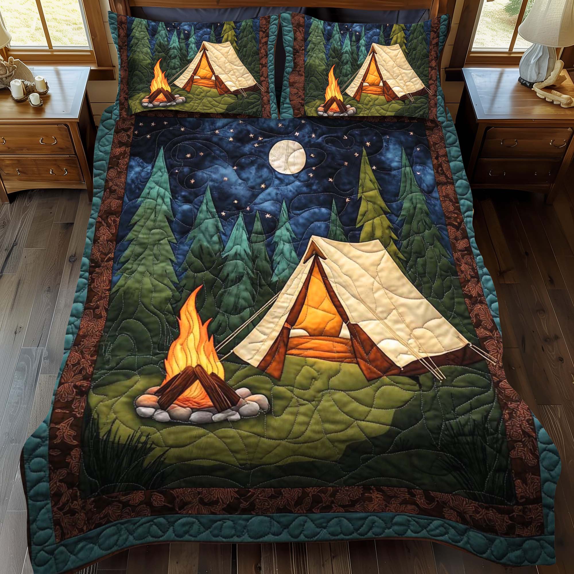 Adventure Camp 3-Piece Quilted Bedding Set NCU0NT668