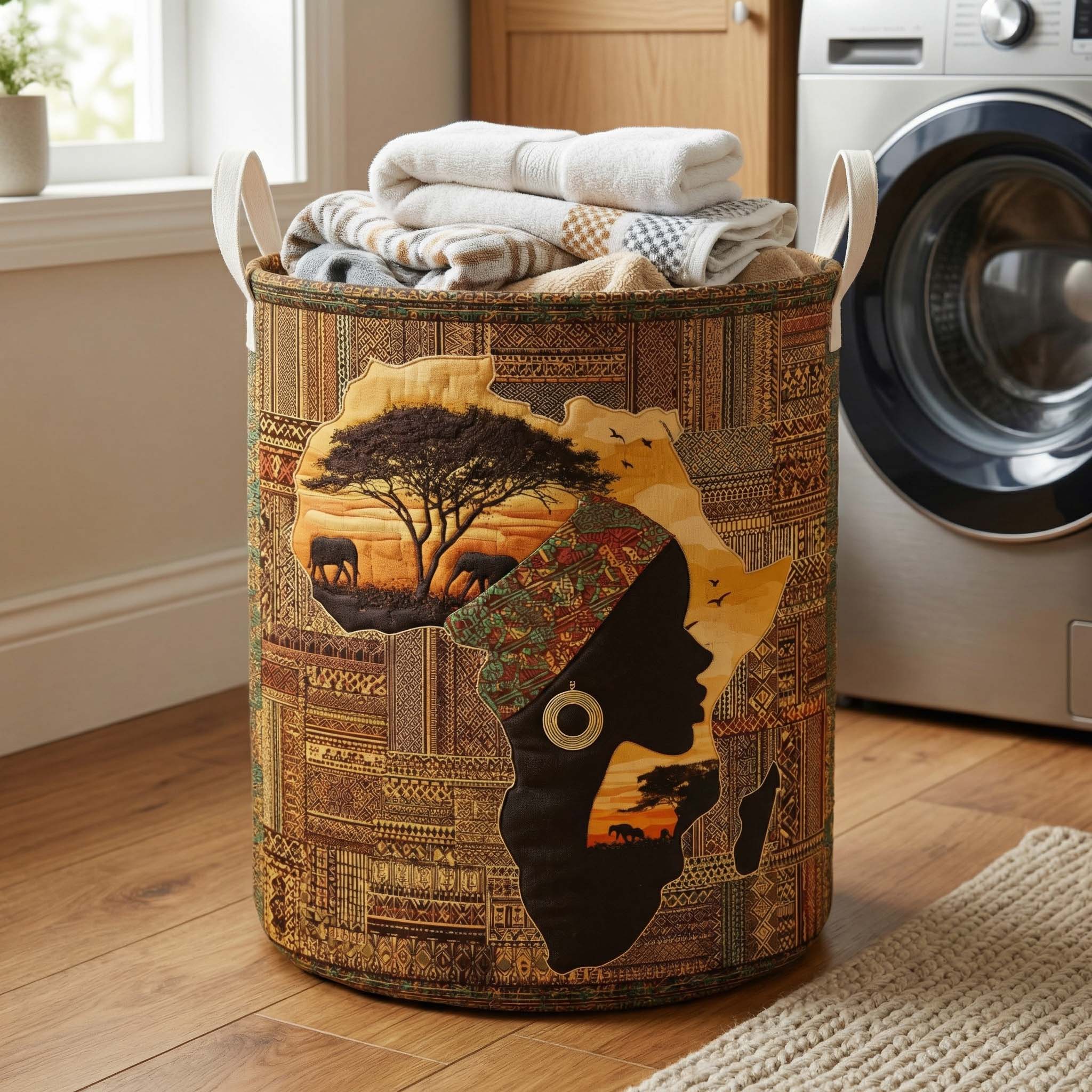 African Continent Soul Quilted Laundry Basket NCU0HNH1003
