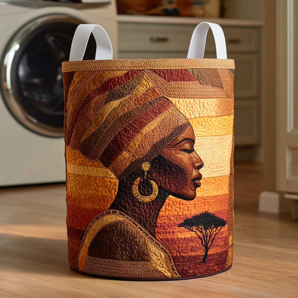 African Sunset Quilted Laundry Basket NCU0NTD714