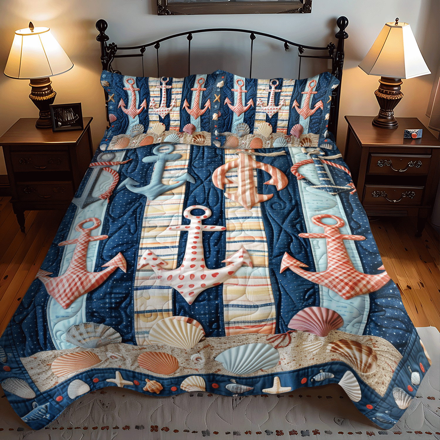 Anchored Bliss 3-Piece Quilted Bedding Set NCU0TH1228