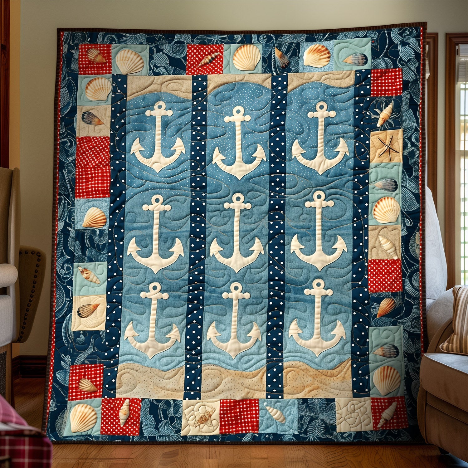 Anchors At Rest Quilted Blanket NCU0TH1322