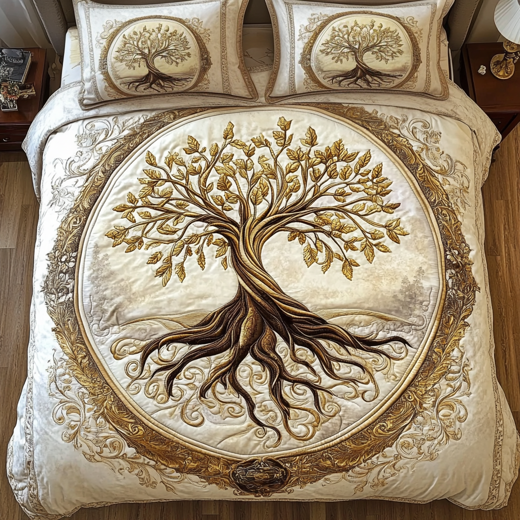 Ancient Wisdom 3-Piece Quilted Bedding Set NCU0PVL056