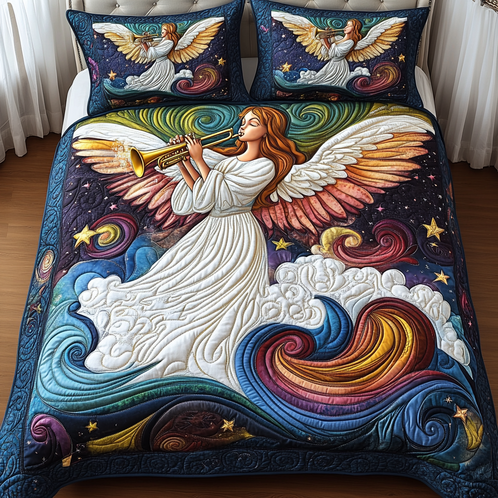 Angelic Star Symphony 3-Piece Quilted Bedding Set NCU0TL2157
