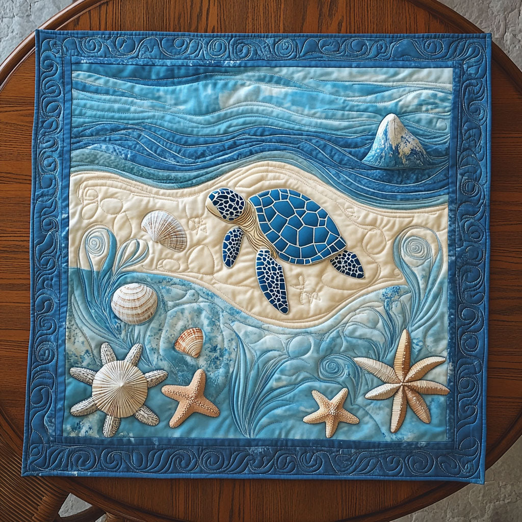 Aqua Calm Quilted Table Topper NCU0PTT677