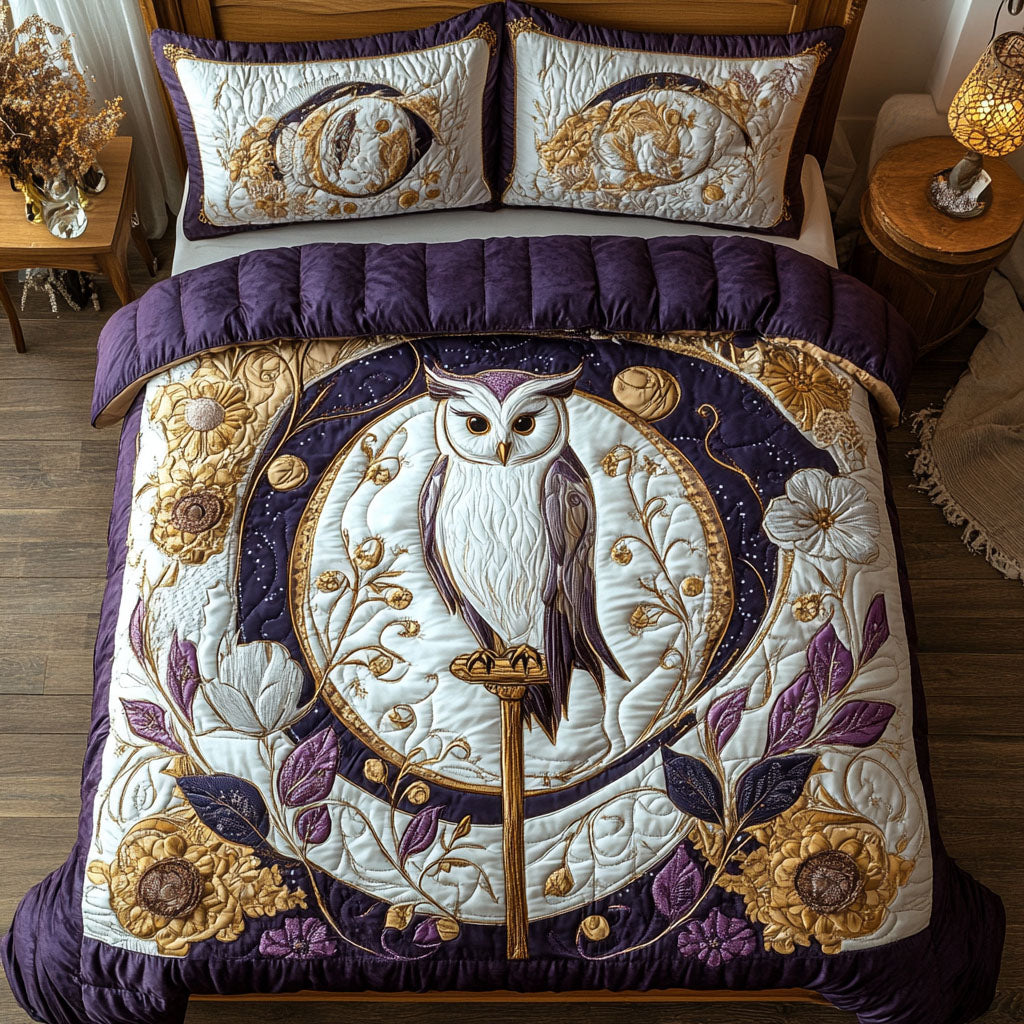 Arcane Owl 3-Piece Quilted Bedding Set NCU0PTT1275