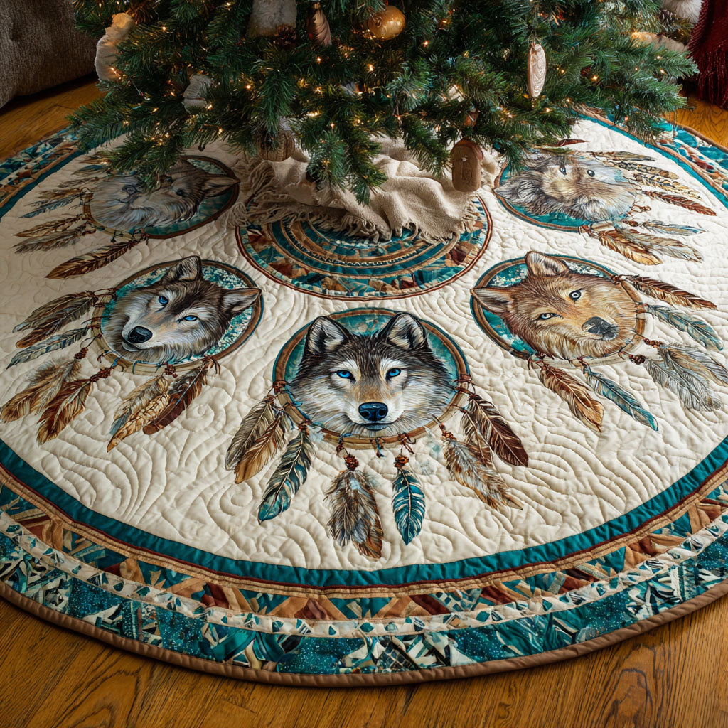Arctic Wolves Christmas Quilted Tree Skirt NCU0NTV482