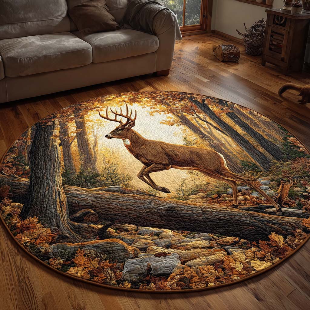 Deer Quilted Round Mat NCU0QN038