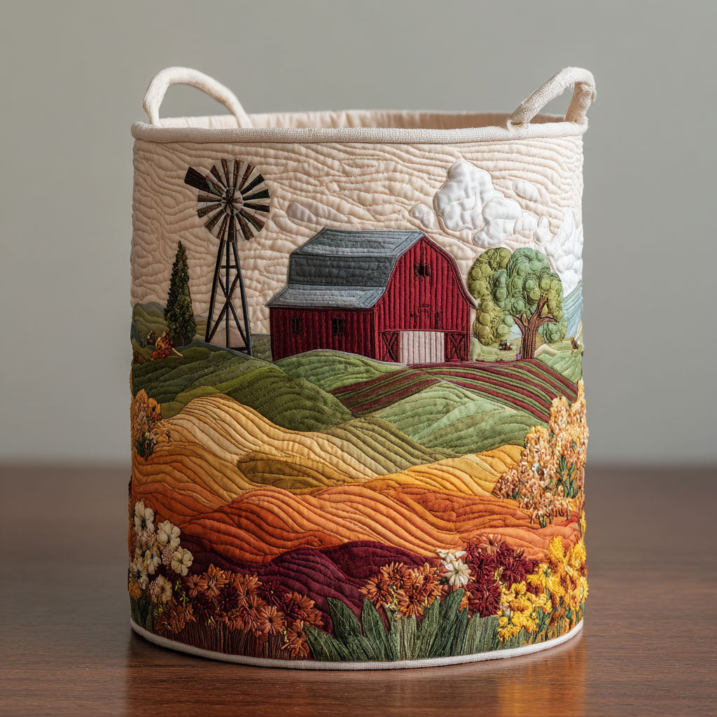 Autumn Farm Quilted Laundry Basket NCU0DDK2041