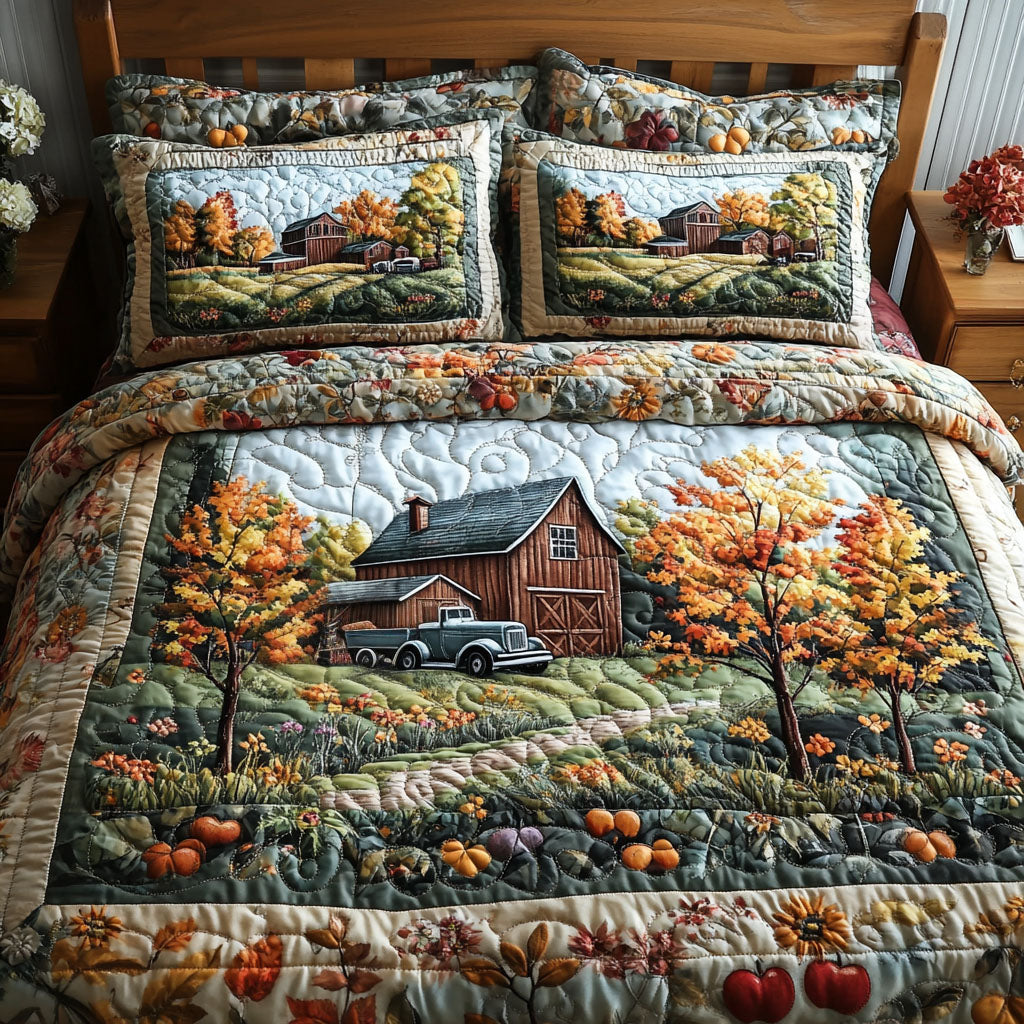 Autumn Fields 3-Piece Quilted Bedding Set NCU0PTT389