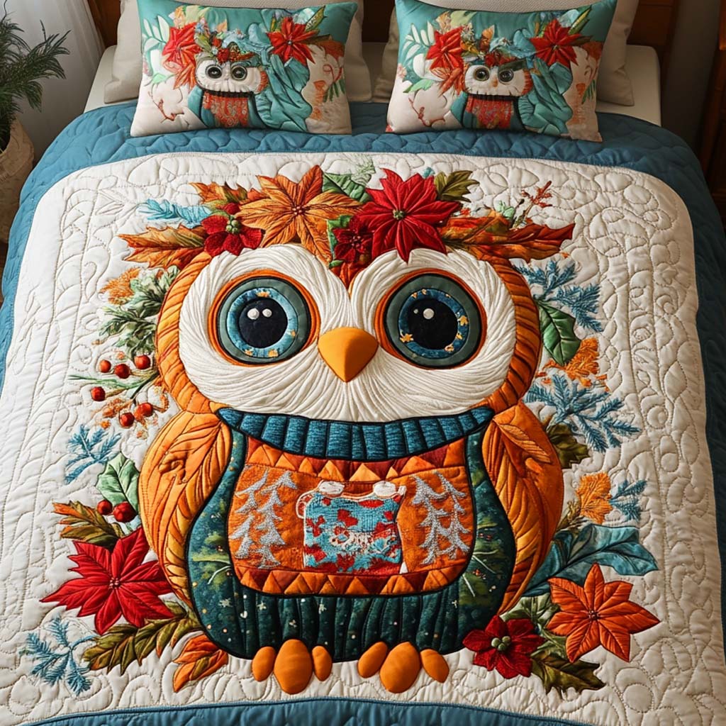 Autumn Glow 3-Piece Quilted Bedding Set NCU0NT2291