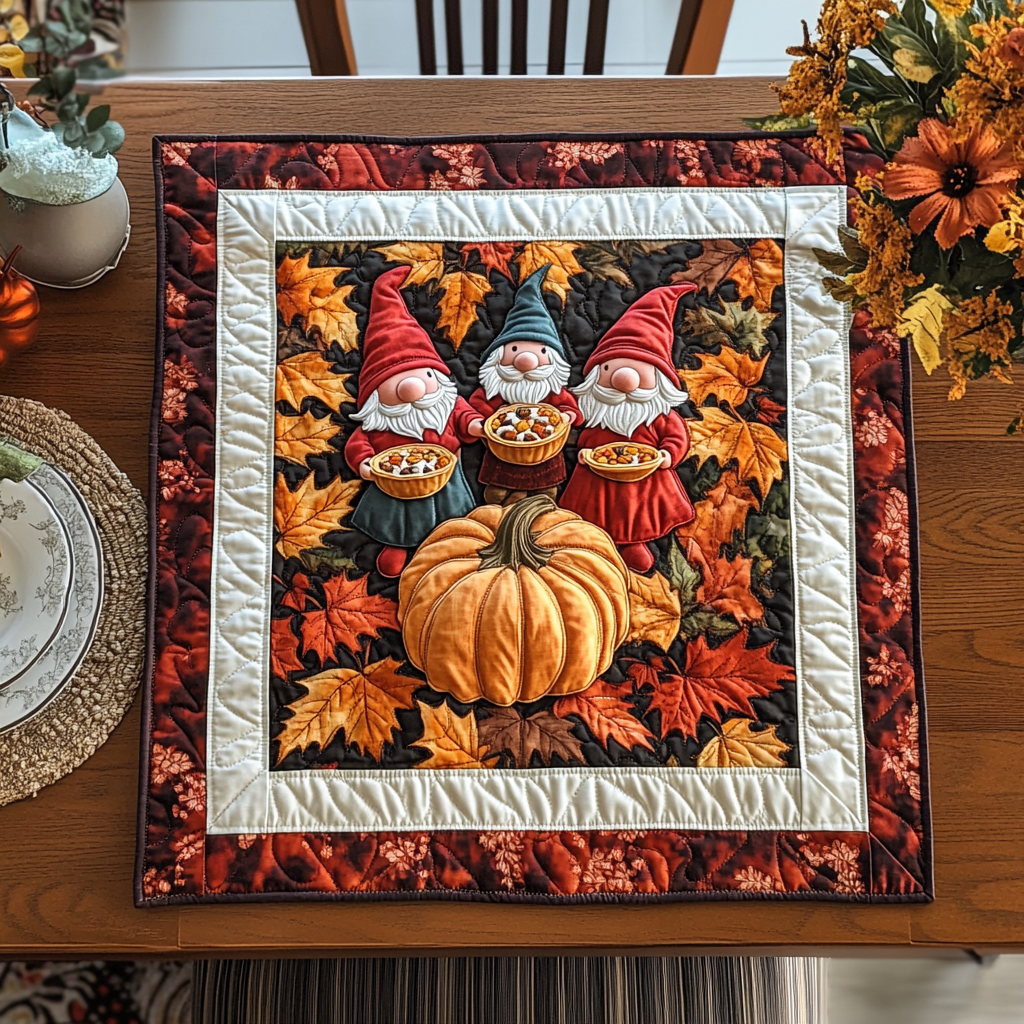 Autumn Gnome Quilted Table Topper NCU0DDK919