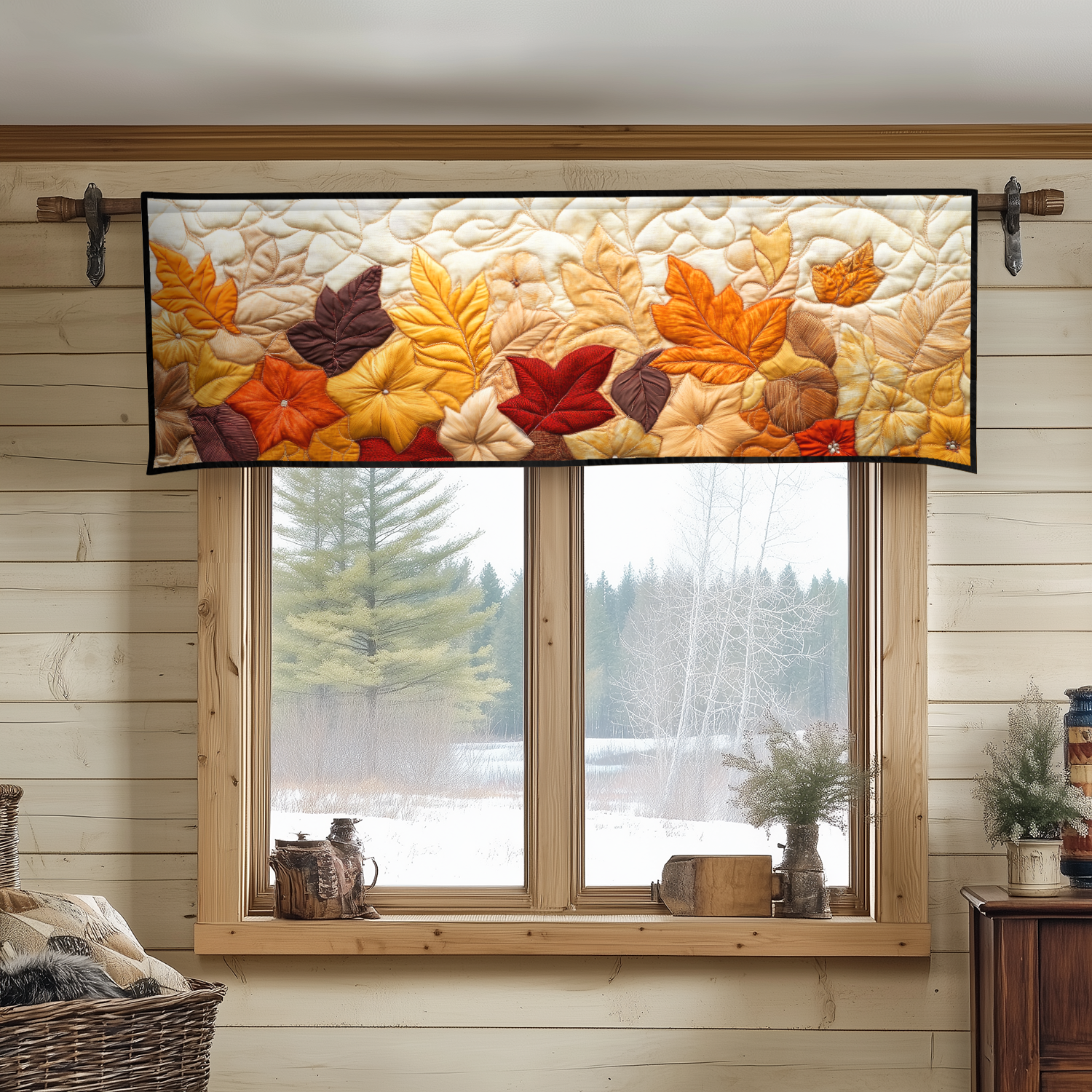 Autumn Leaves Quilted Valance NCU0DDK993