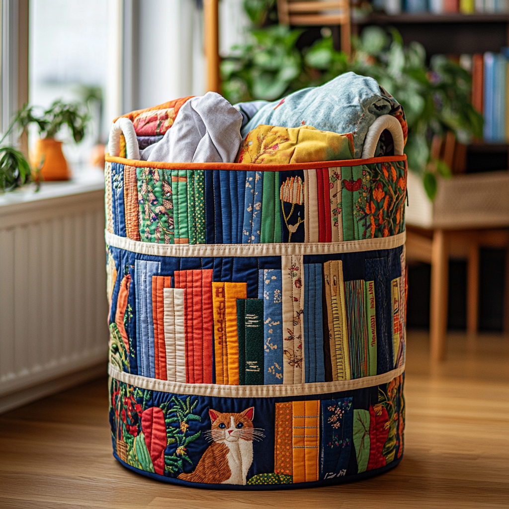 Autumn Library Quilted Laundry Basket NCU0DDK830
