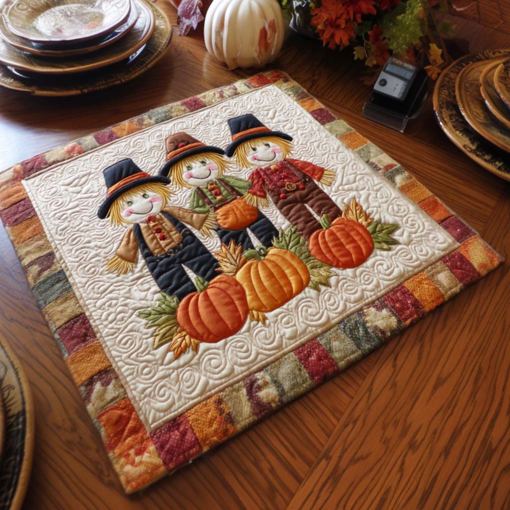 Autumn Scarecrow Days Quilted Table Topper NCU0NNT1221
