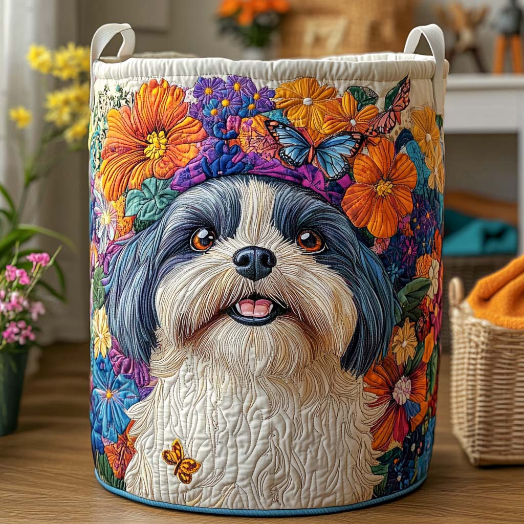 Autumn Smile Quilted Laundry Basket NCU0NXD742
