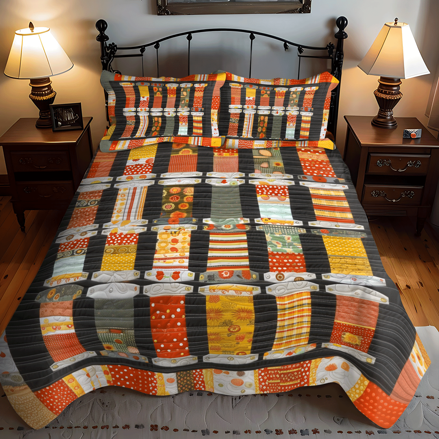 Autumn Threads 3-Piece Quilted Bedding Set NCU0TH1309