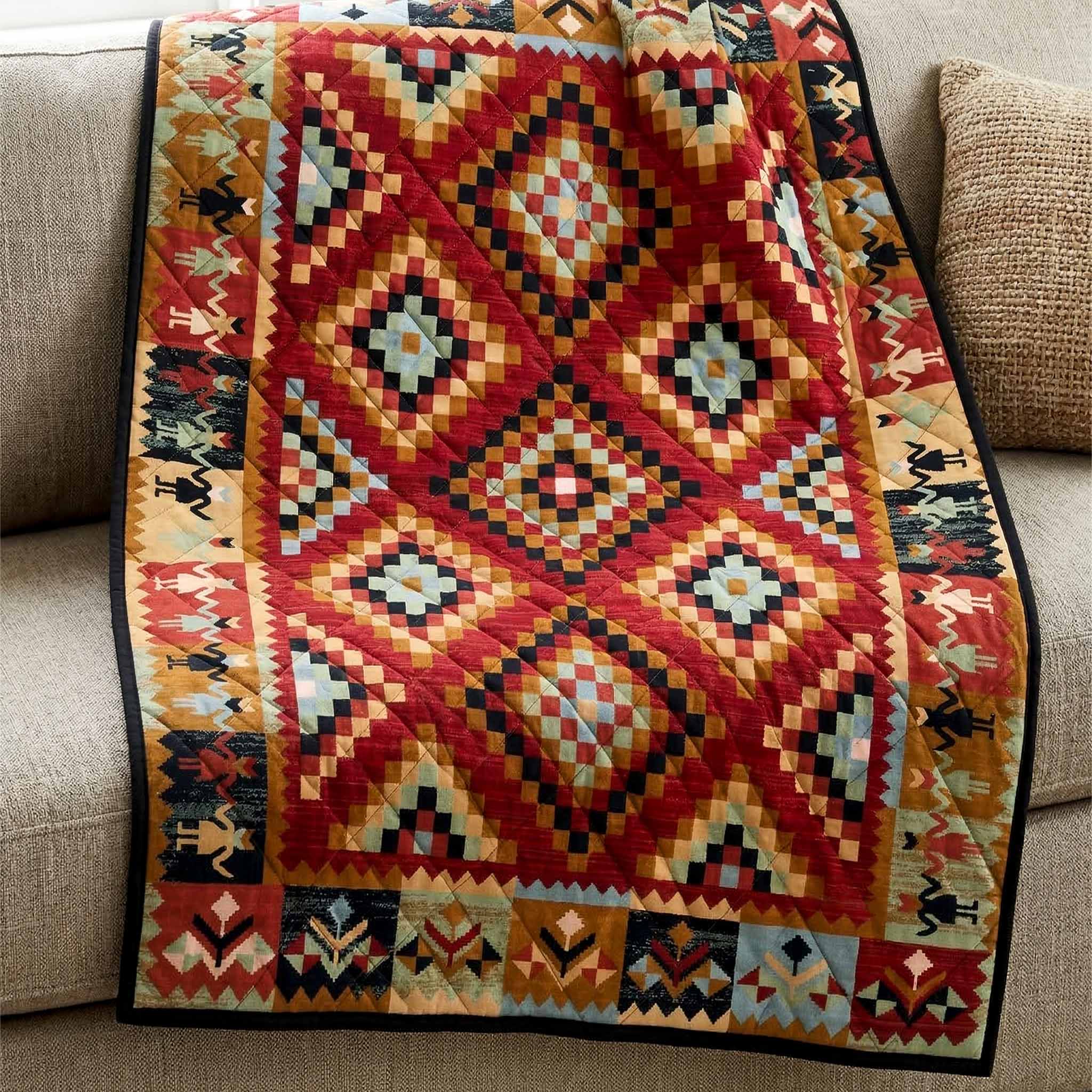 Aztec Flame Quilted Blanket NCU0NXD1760