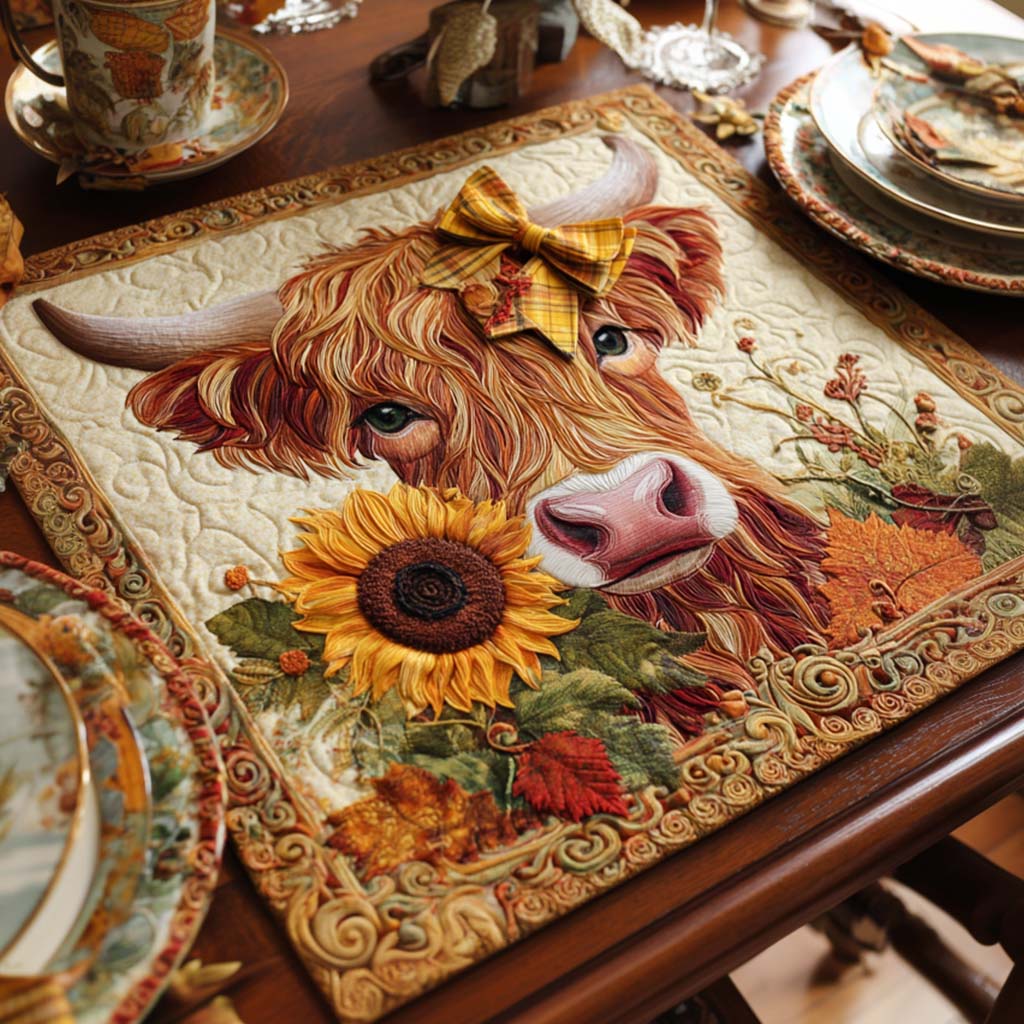 Barnyard Fluff Quilted Table Topper NCU0NNT1190