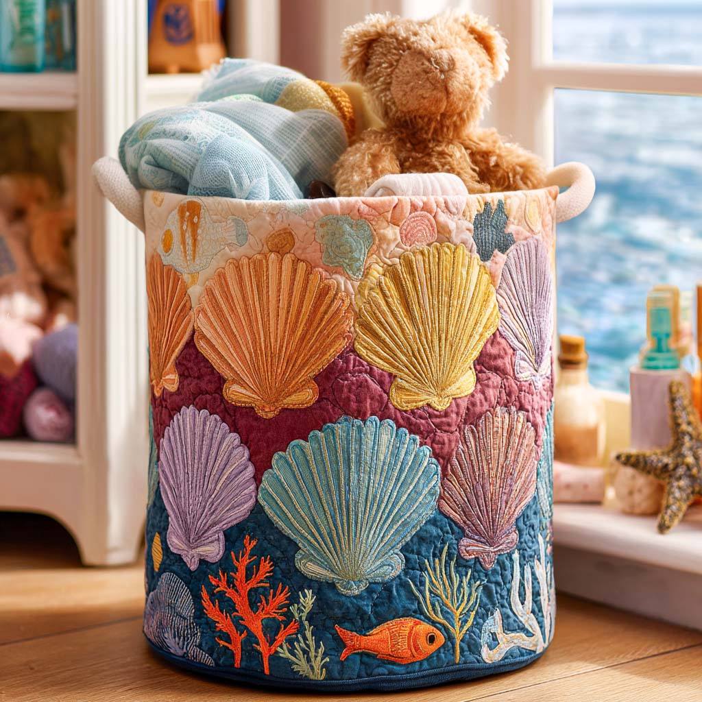 Ocean Quilted Laundry Basket NCU0QN008