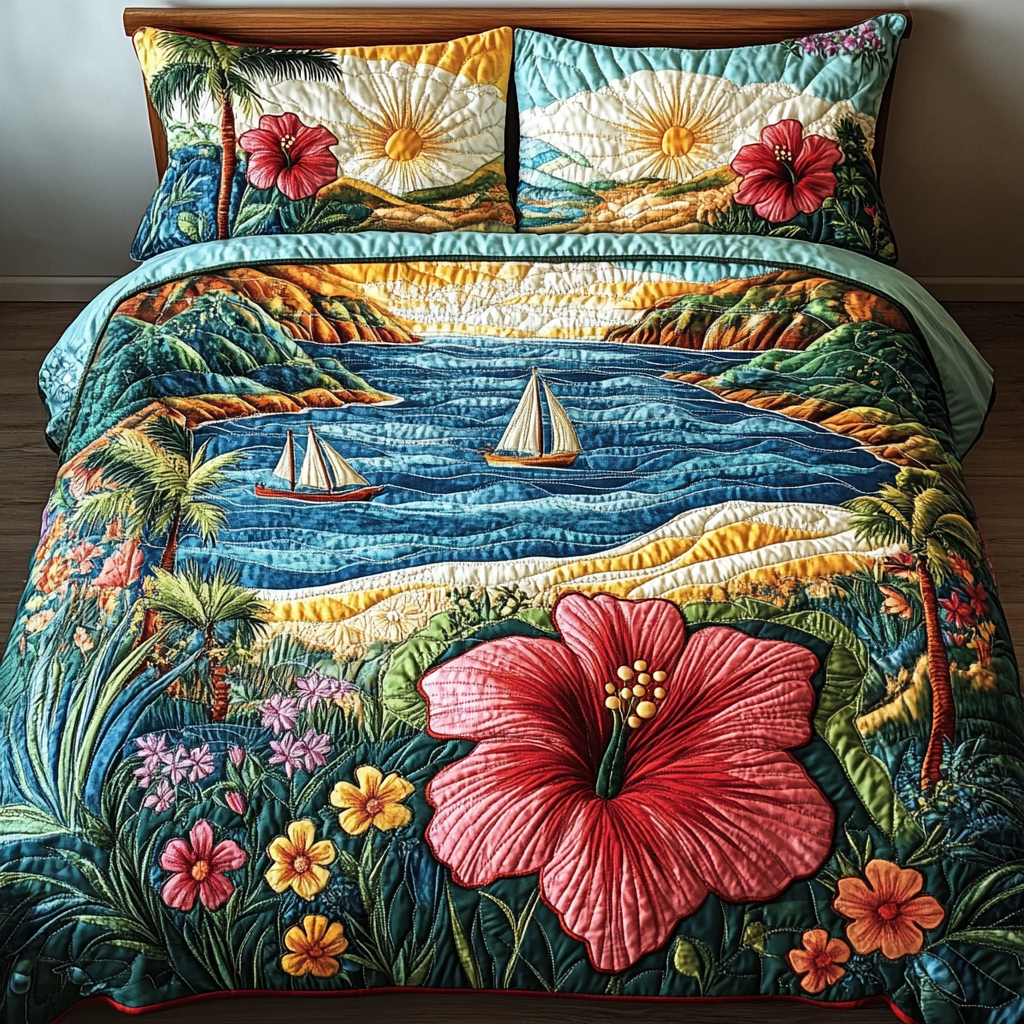 Beachcomber Bliss Quilted Bedding Set NCU0DV198