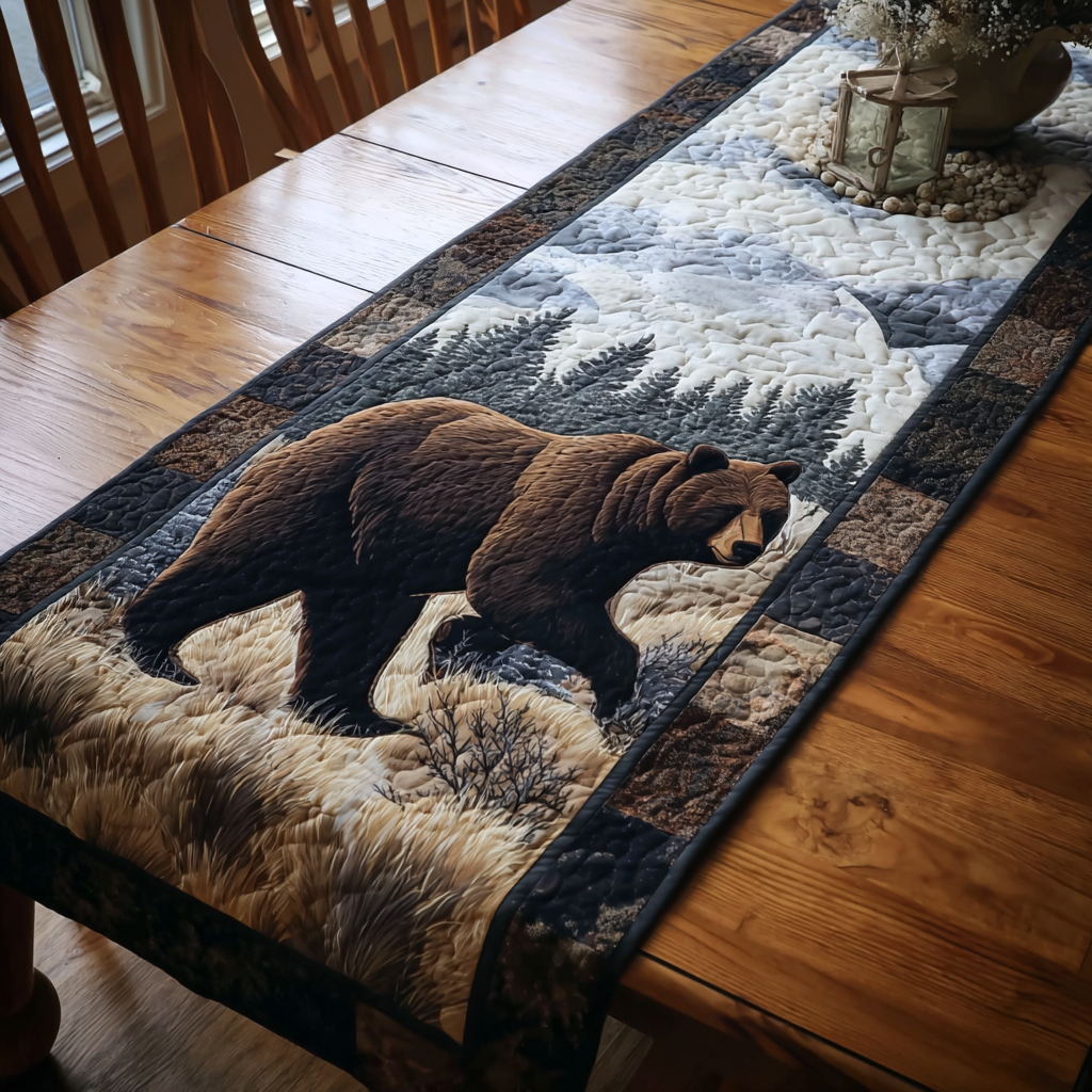 Bear Journey Quilted Table Runner NCU0DDK1451