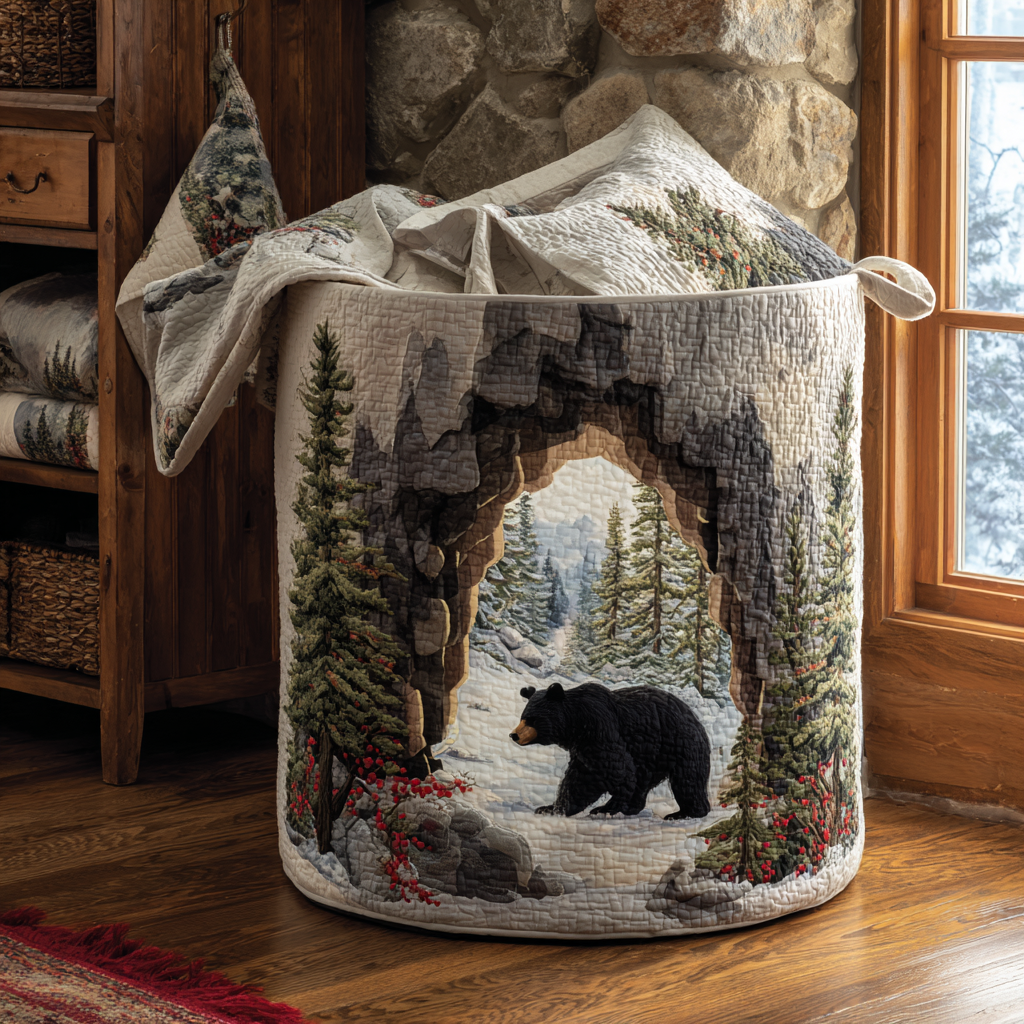 Bear Path Quilted Laundry Basket NCU0DDK1988