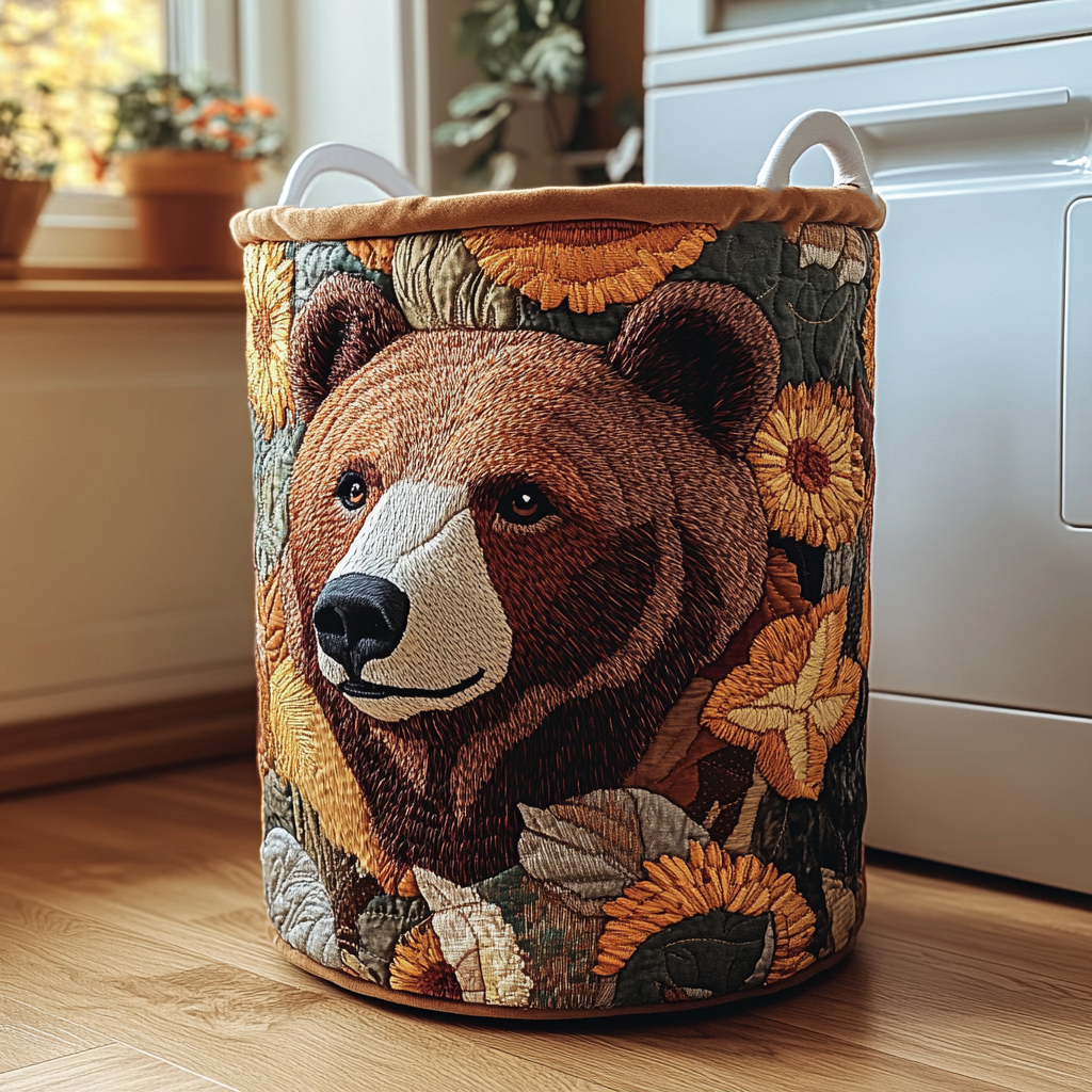 Bear Stream Quilted Laundry Basket NCU0DDK844