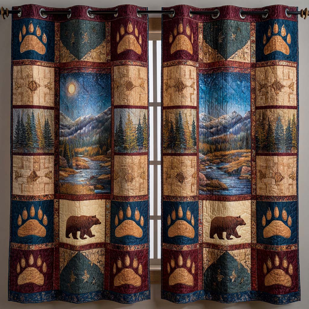 Bear Tracks Quilted Curtains NCU0NXD914
