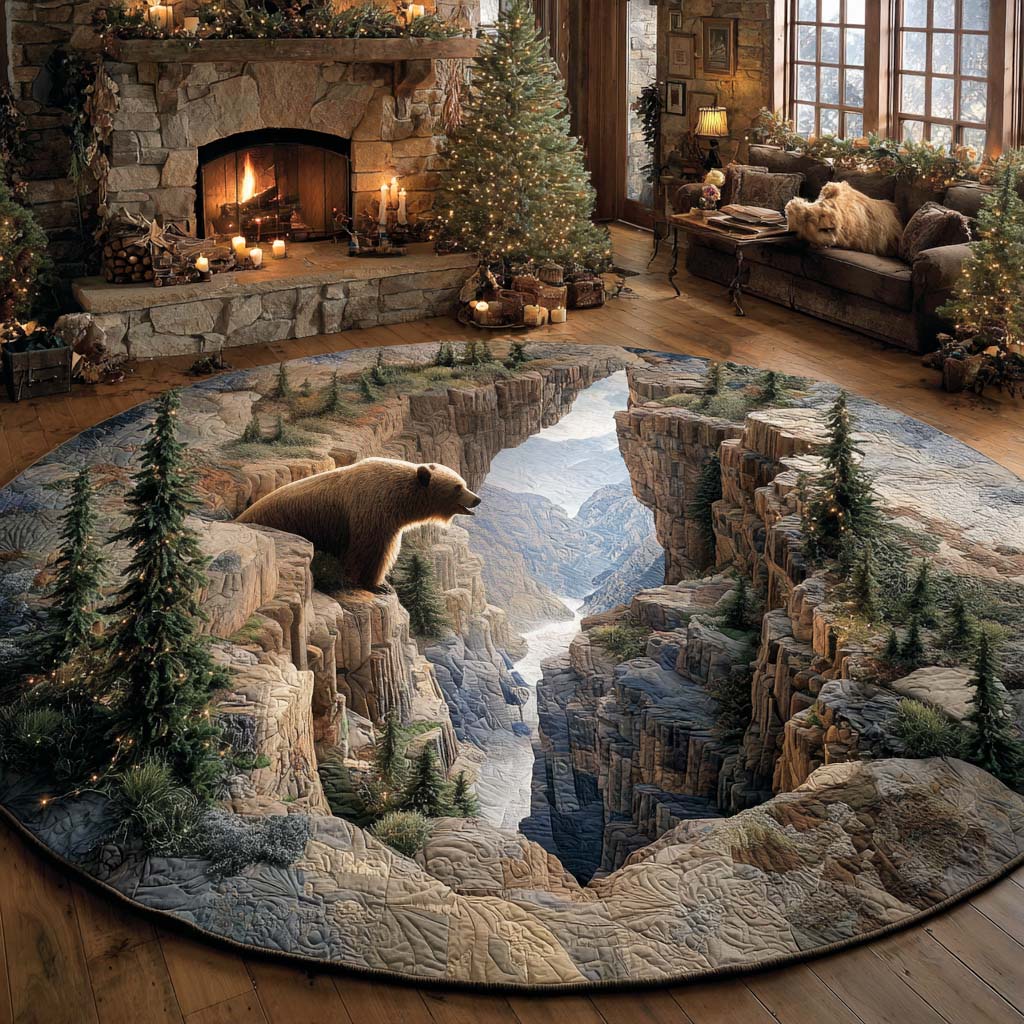 Bear Whisper Quilted Round Mat NCU0NNL181
