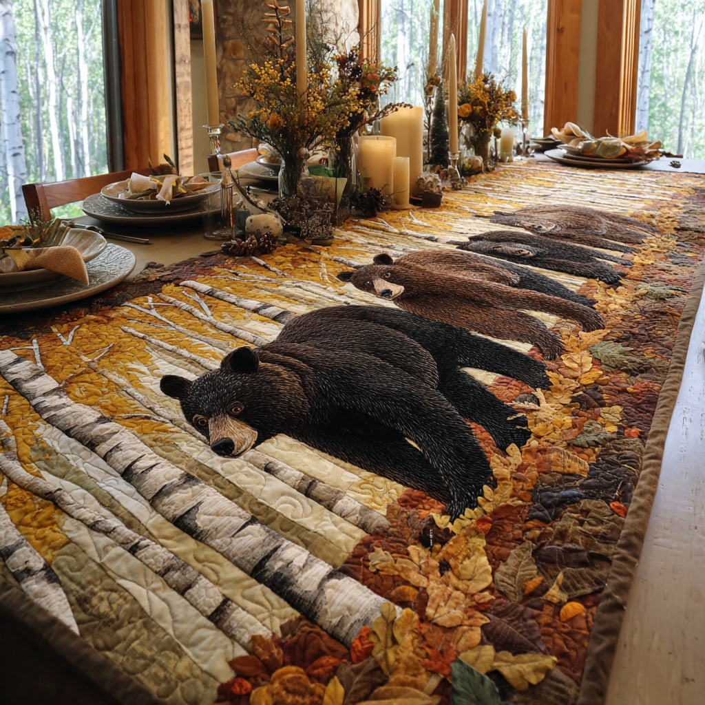 Black Bear Quilted Table Runner NCU0QN045