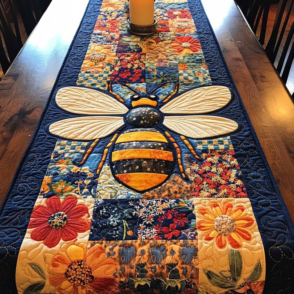 Bee Petals Quilted Table Runner NCU0NNT1866