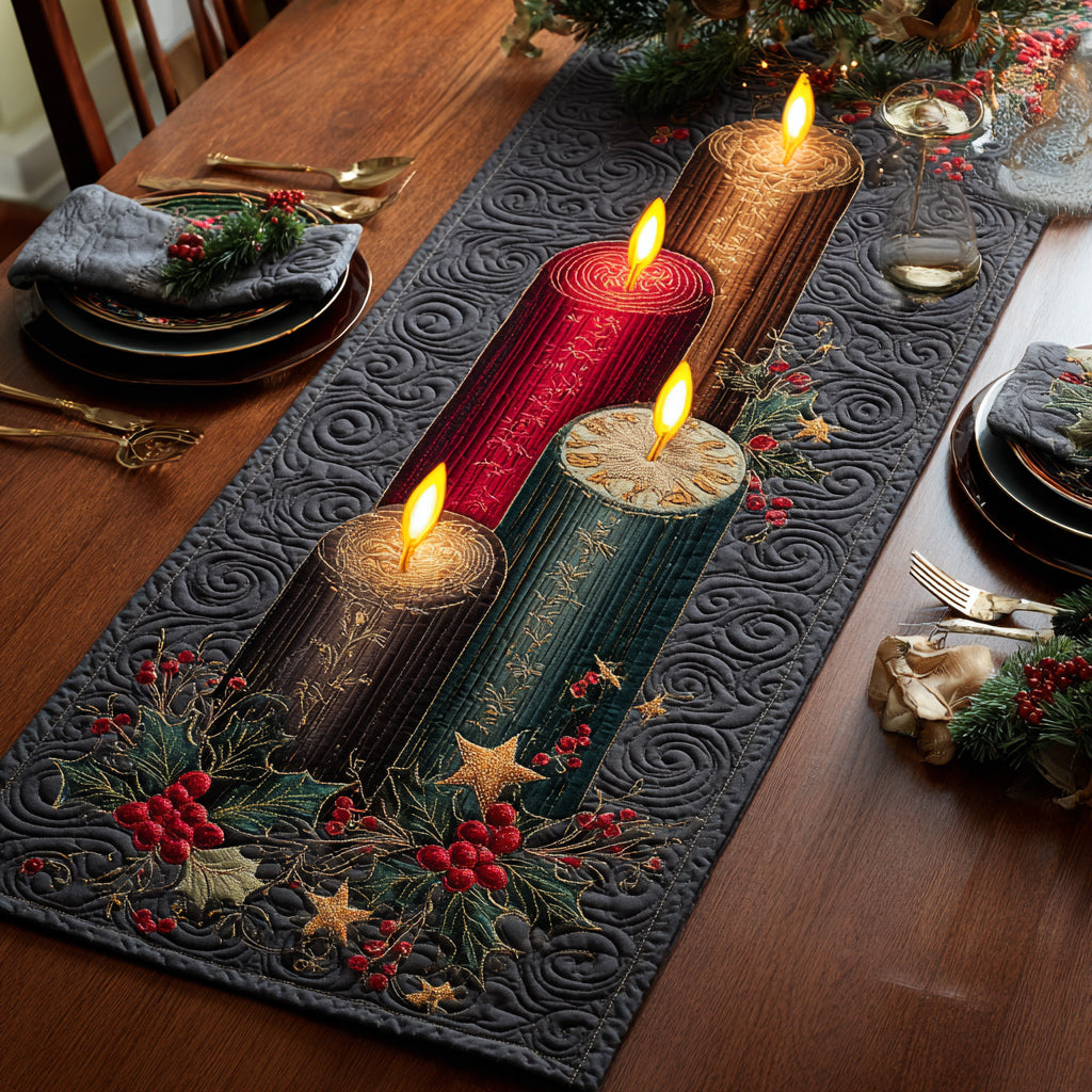 Berry Candle Quilted Table Runner NCU0HNH405